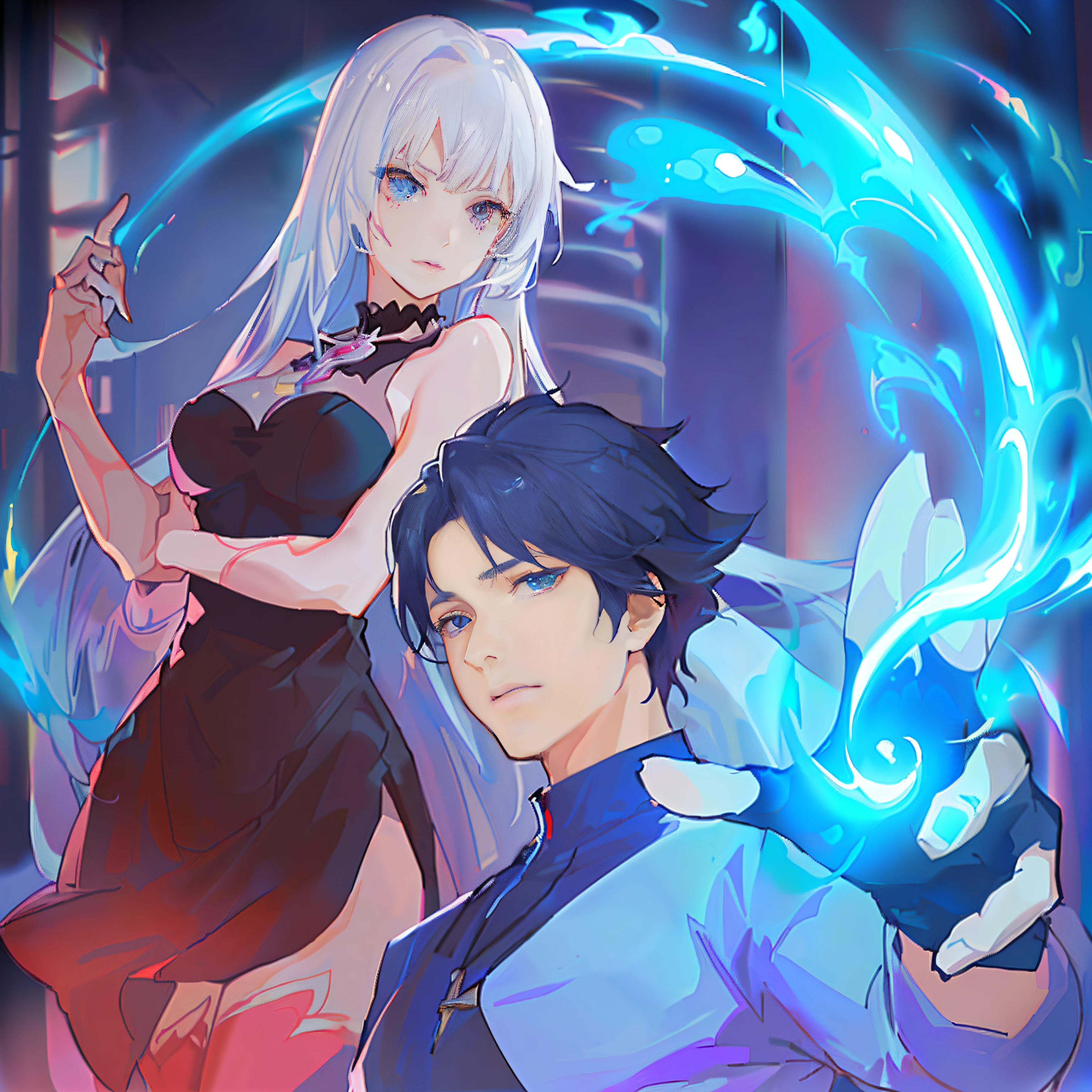 Anime characters from the Blue Light City, anime key art, anime in fantasy style, key art anime sharp focus, key art, arcane art style, sakimichan and frank franzzeta, isekai, Key anime art, Detailed key anime art, hidari and vlop, artgerm and genzoman, popular isekai anime