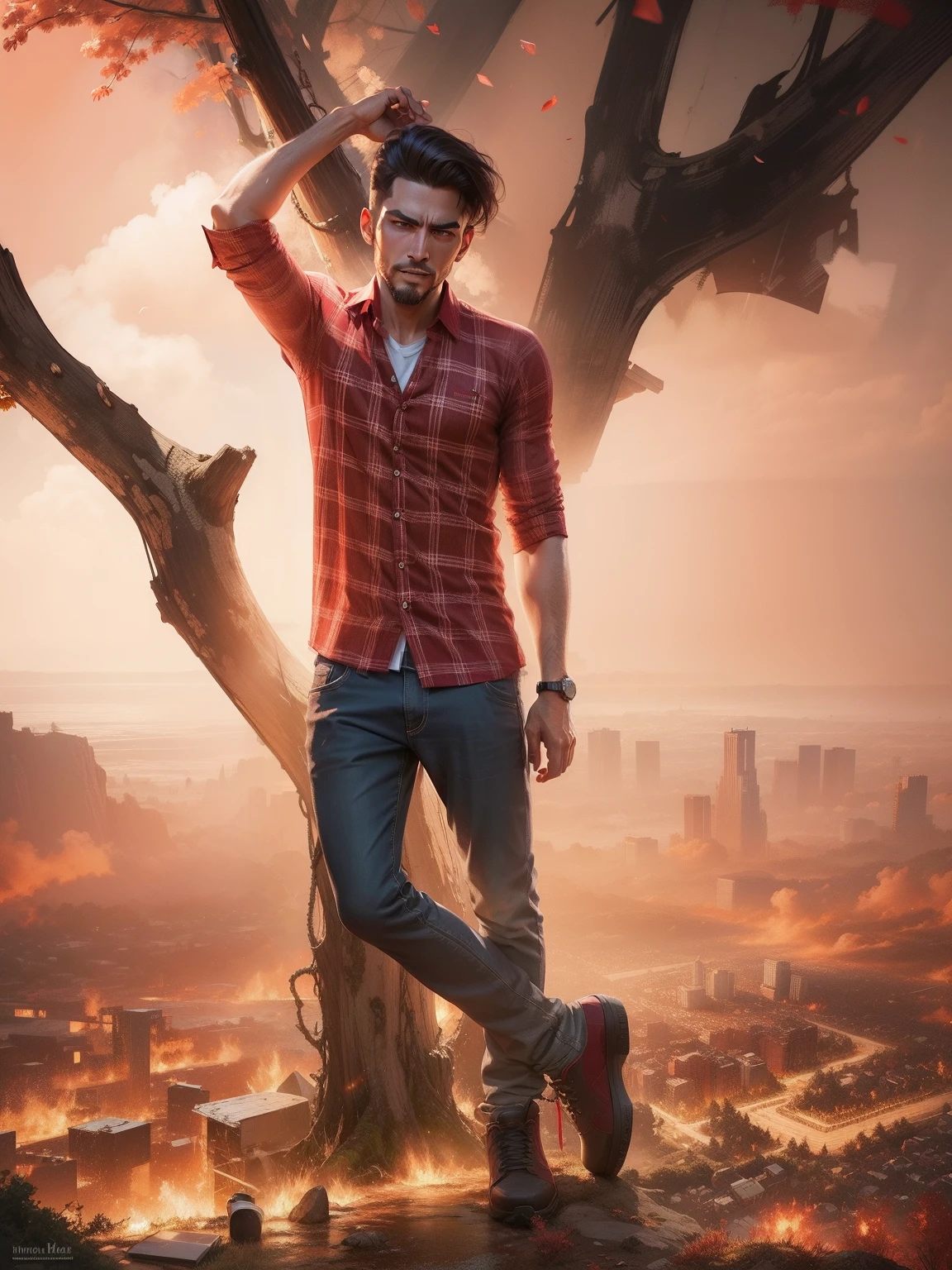 Change shirt, red shirt, realistic, high quality,