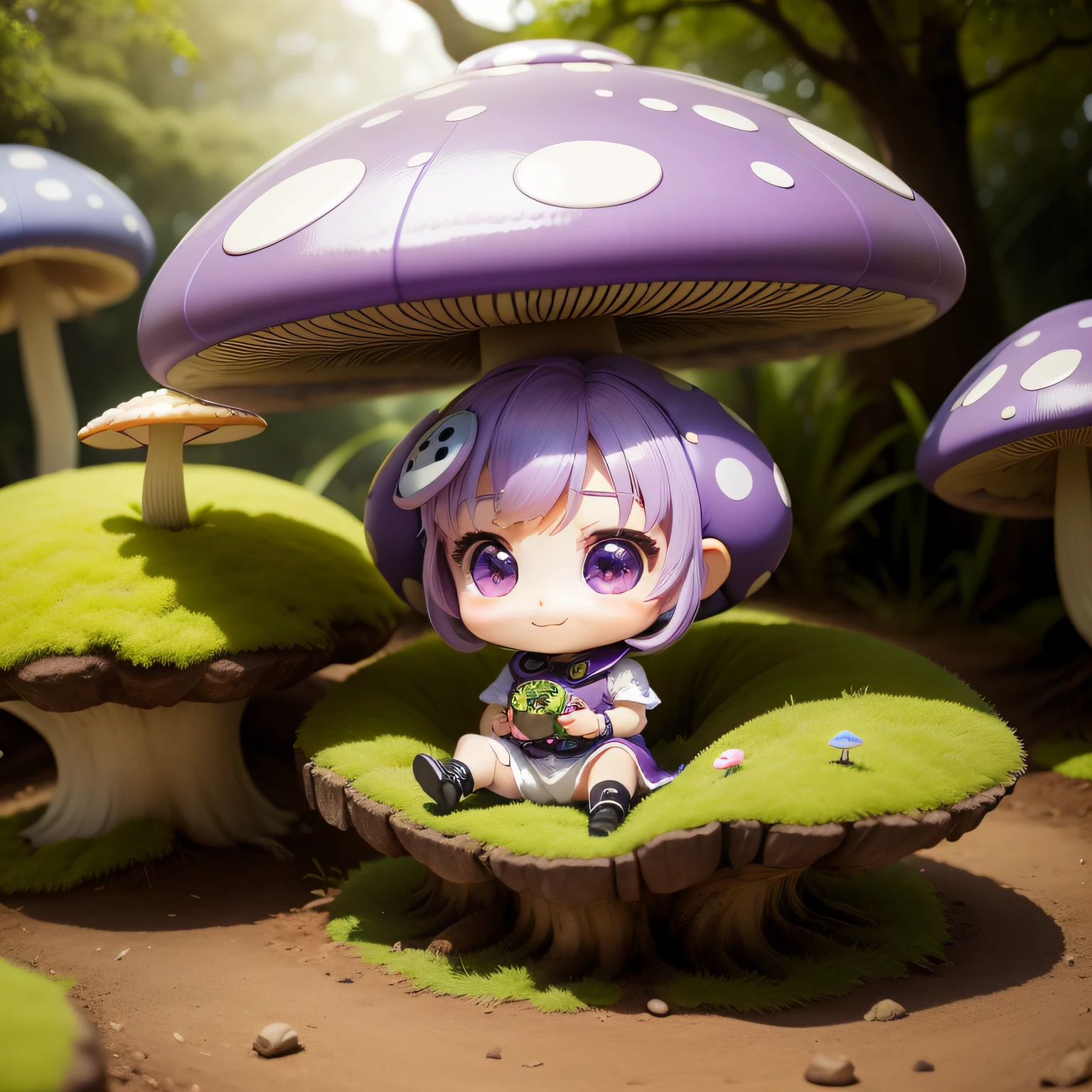 Cute Baby Chibi Anime,The best smile,Poisonous mushrooms,Purple mist,Royal Botanic Gardens.