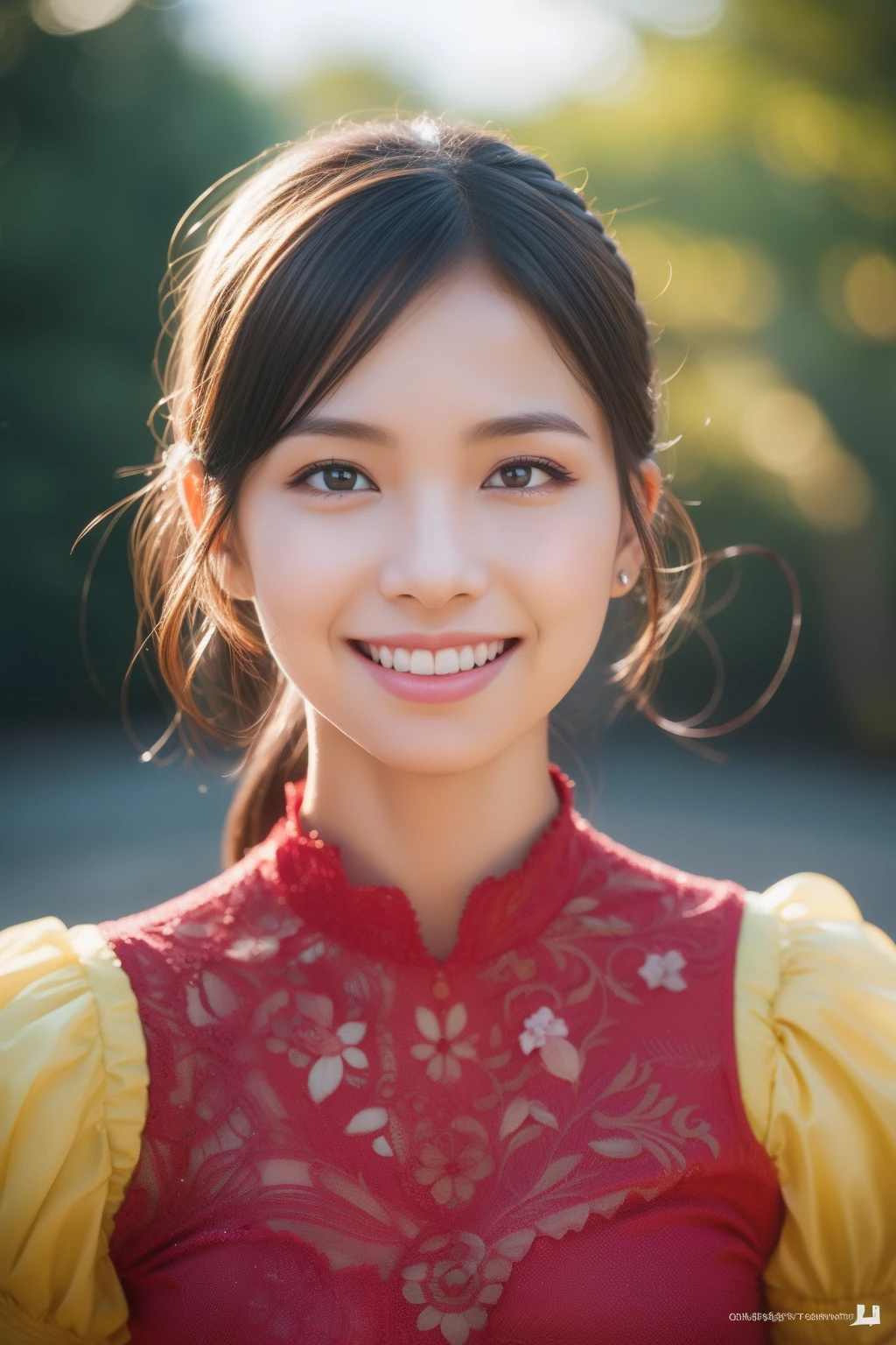 depth of field, cinematic lighting, reflection light, ray tracing, UHD, best quality, award winning, textured skin, masterpiece,best quality,masterpiece,realistic,female,kind smile,Professional,extreme detail description,Vivid Colors,Bokeh,physically-based rendering,blurry background,simple background,HDR,UHD,8K,candy costume, vibrant colors, sweet motifs, trick-or-treating,