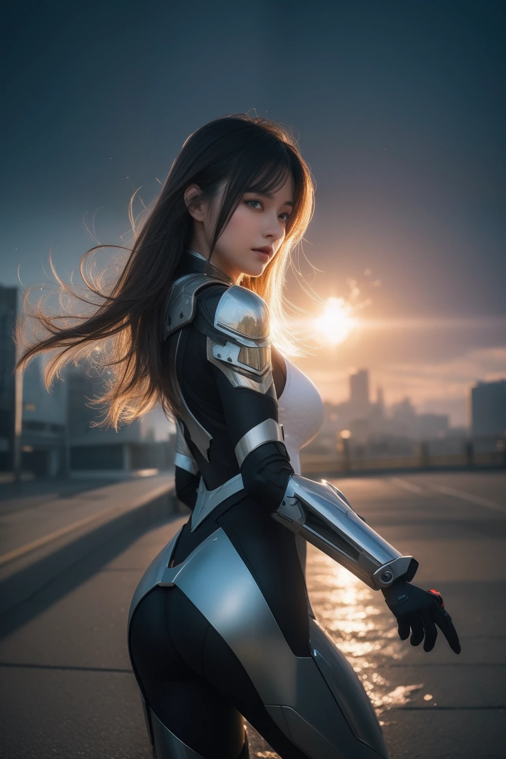 glod theme,Best quality,Masterpiece,Realistic,professional,Vivid colors,Ultra-fine painting,Portrait,anime big breast,Photogram,number art,Fantasyart,3d graphic,Cinematic_lighting,Strong_rim_Light,rim-light,Ambient_Light,Tyndall effect,moodylighting,Huge_filesize,Real,female pervert,Mecha musume,Cyborg,Tights combat suit,Power armor,Cut clothes,Japanese_Armor,one side up,shmup,remains,rubble_废墟,(Extremely detailed Cg Unity 8K wallpaper),(((Masterpiece))),(((Best quality))),((Ultra-detailed)),(Best Illustration),((An extremely delicate and beautiful)),Dynamic Angle,Wind,classic,Spring,(Detailed light),(Sunlight),Beautiful and delicate water,(Painting),(Sketch),(full bloom),(Shine),