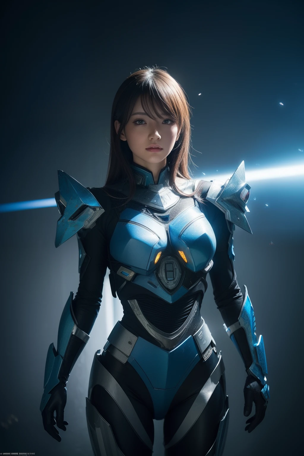 blue theme,Best quality,Masterpiece,Realistic,professional,Vivid colors,Ultra-fine painting,Portrait,anime big breast,Photogram,number art,Fantasyart,3d graphic,Cinematic_lighting,Strong_rim_Light,rim-light,Ambient_Light,Tyndall effect,moodylighting,Huge_filesize,Real,female pervert,Mecha musume,Cyborg,Tights combat suit,Power armor,Cut clothes,Japanese_Armor,one side up,shmup,remains,rubble_废墟,(Extremely detailed Cg Unity 8K wallpaper),(((Masterpiece))),(((Best quality))),((Ultra-detailed)),(Best Illustration),((An extremely delicate and beautiful)),Dynamic Angle,Wind,classic,Spring,(Detailed light),(Sunlight),Beautiful and delicate water,(Painting),(Sketch),(full bloom),(Shine),