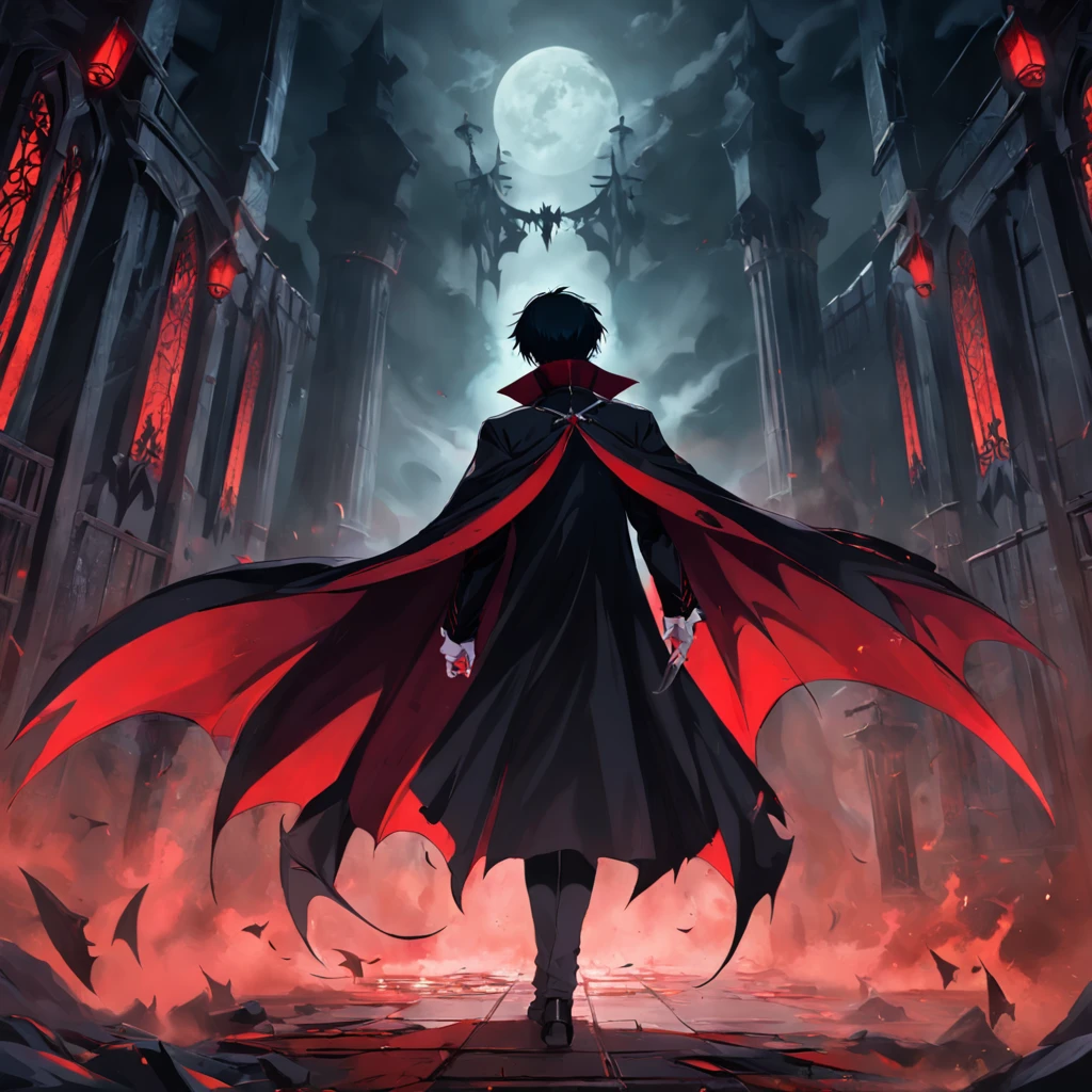 Vampires,Red and black cloak