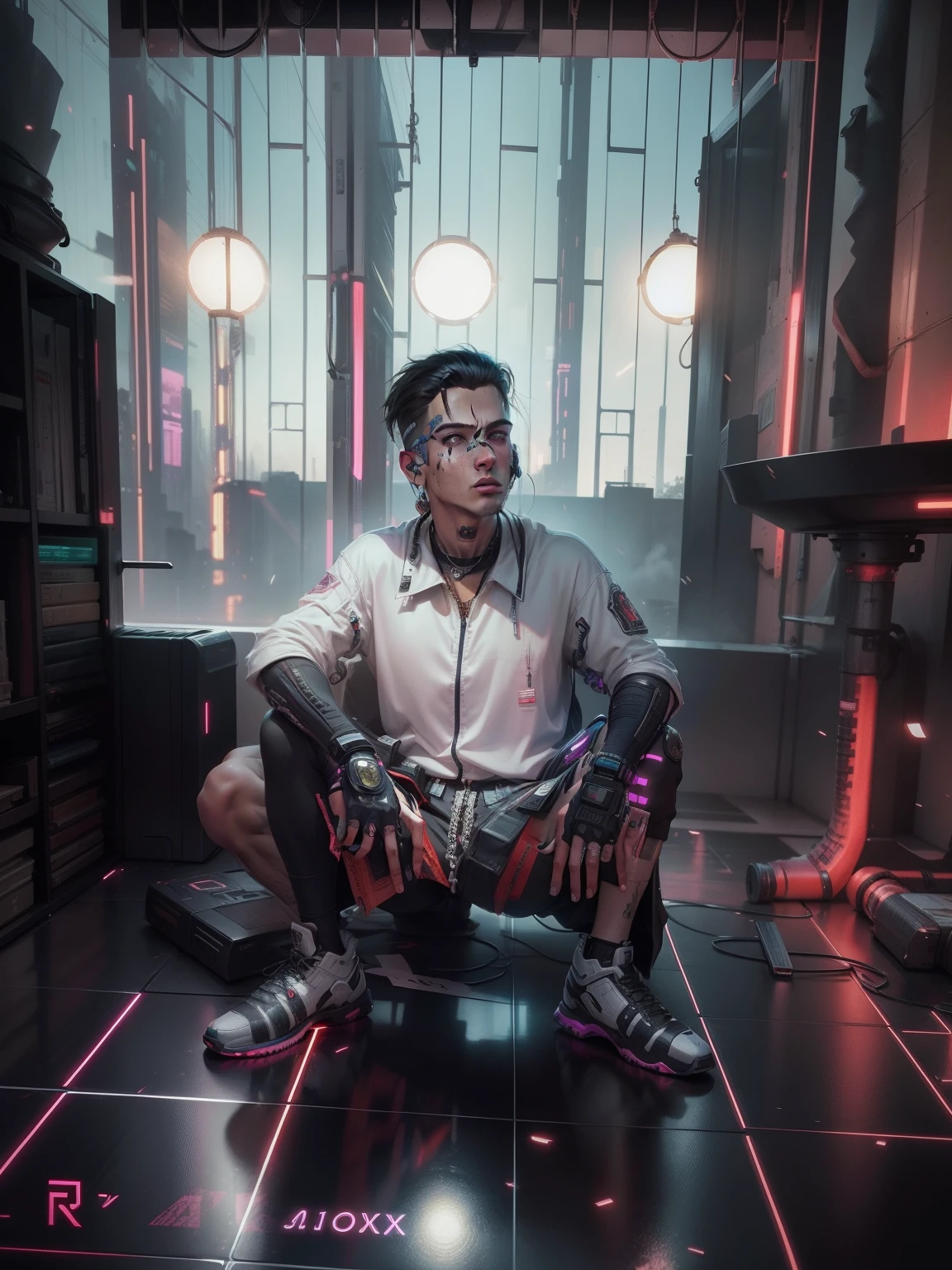 cyberpunk handsome boy realistic face 8k ultra realistic