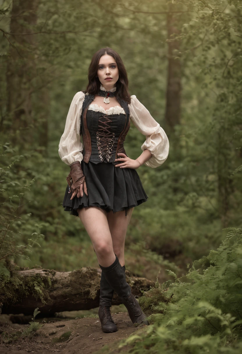 nтусклое освещение, Eine Frau ertrinkt in einem Moor, eine nahaufnahme eines, Realistisches Fantasy-Rendering in einem Sumpf, matte painting portrait photo, Ein realistisches Foto, (Lust:1.2), Minirock, Black stockings with garters, Lederjacke, Lederstiefel, (in a pose of sexual submissiveness:1.7)