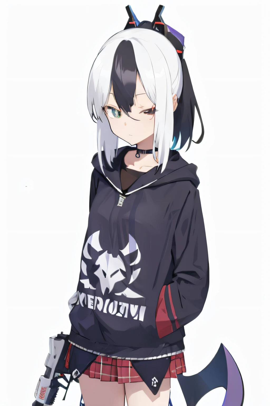 anime girl with a gun and a hoodie, cyberpunk anime girl in hoodie, from arknights, best anime 4k konachan wallpaper, in a hoodie, anime visual of a cute girl, black haired girl wearing hoodie, anime moe artstyle, kantai collection style, arknights, 1 7 -  - old me goth girl