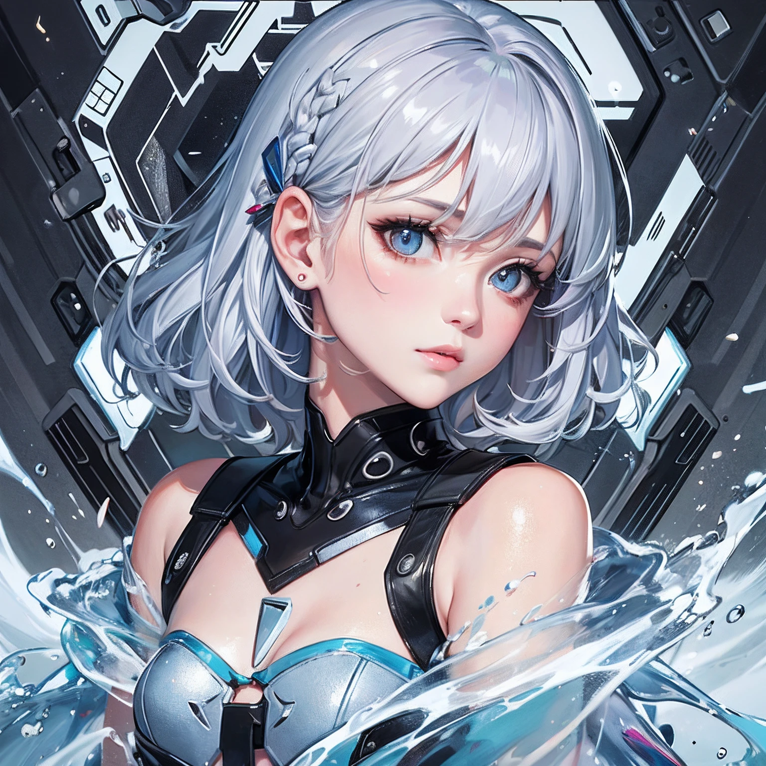 (photorealistic:1.3,highest quality,8K quality,masterpiece:1.3,High resolution,muste piece:1.2),23 year old woman,bondage fashion,(shiny bodysuit,choker,boots), (Photo seen from below:1.2),(looking at the camera:1.2),(short hair:1.2,wet bright blue hair:1.5),(smile:1.1),(Bold pose with legs spread,dynamic pose:1.2),background(snow scene,snow mountain:1.3,ruins),(Nipples visible through clothing),(genitals visible through clothing),(Butt visible through clothes),(slender, abs:1.2),(young skinny gravure idol, sophisticated gravure idol),(detailed perfect face),normal hands:1.5,normal finger:1:5,normal foot:1.5