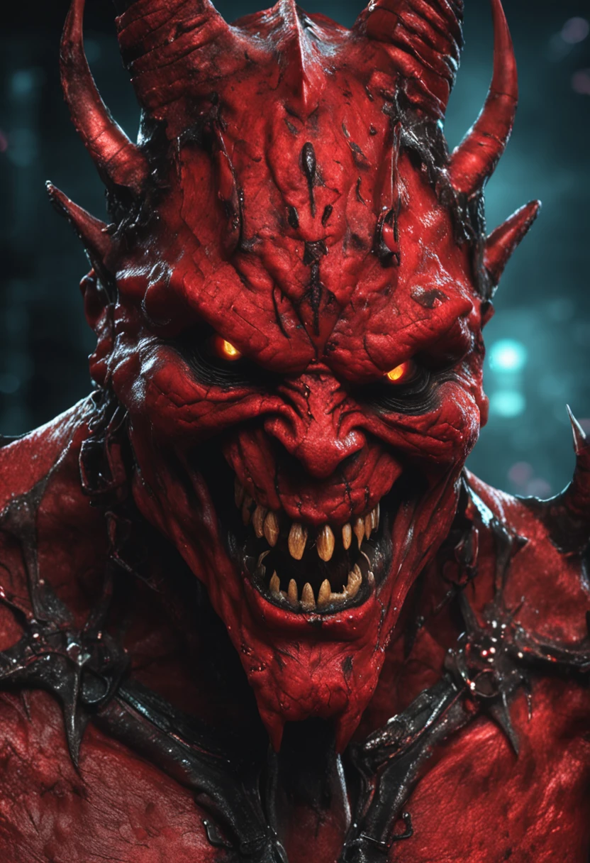 Human face Red demon smile