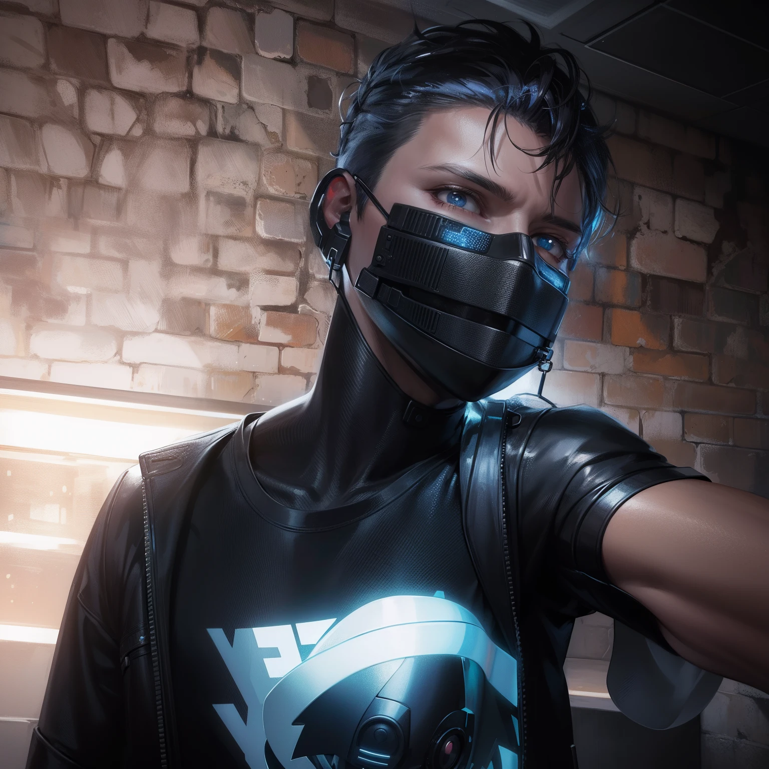 Change background cyberpunk handsome boy, realistic face, 8k, ultra realistic