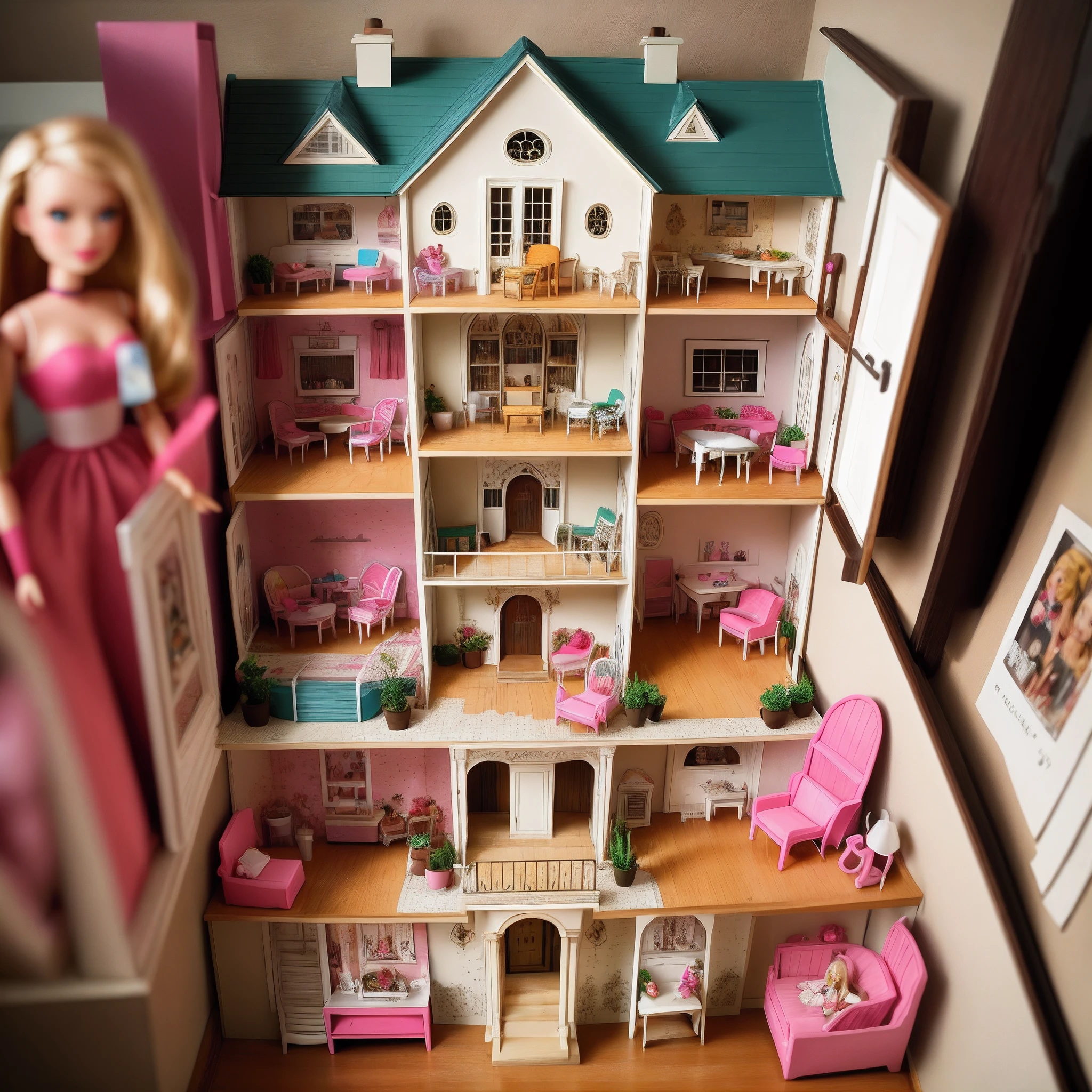 Barbie, doll, figure, doll house,