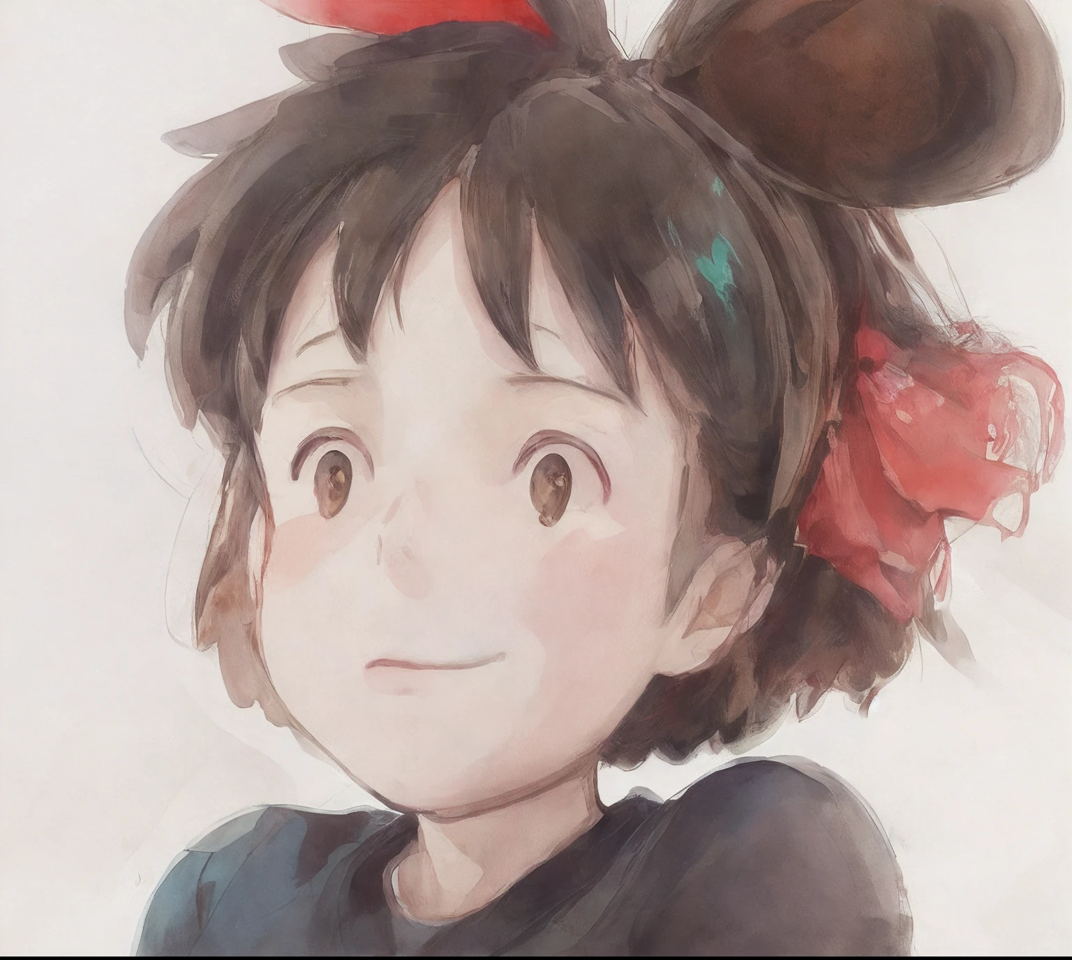 anime girl with a red bow on her head, studio ghibli filter, kiki's delivery service, studio ghibli and shinkai makoto, ghibli and ilya kuvshinov, studio ghibli artstyle, studio ghibli art style, style in ghibli anime style, studio ghibli painterly style, style in ghibli anime, by Miyazaki, ghibli artstyle