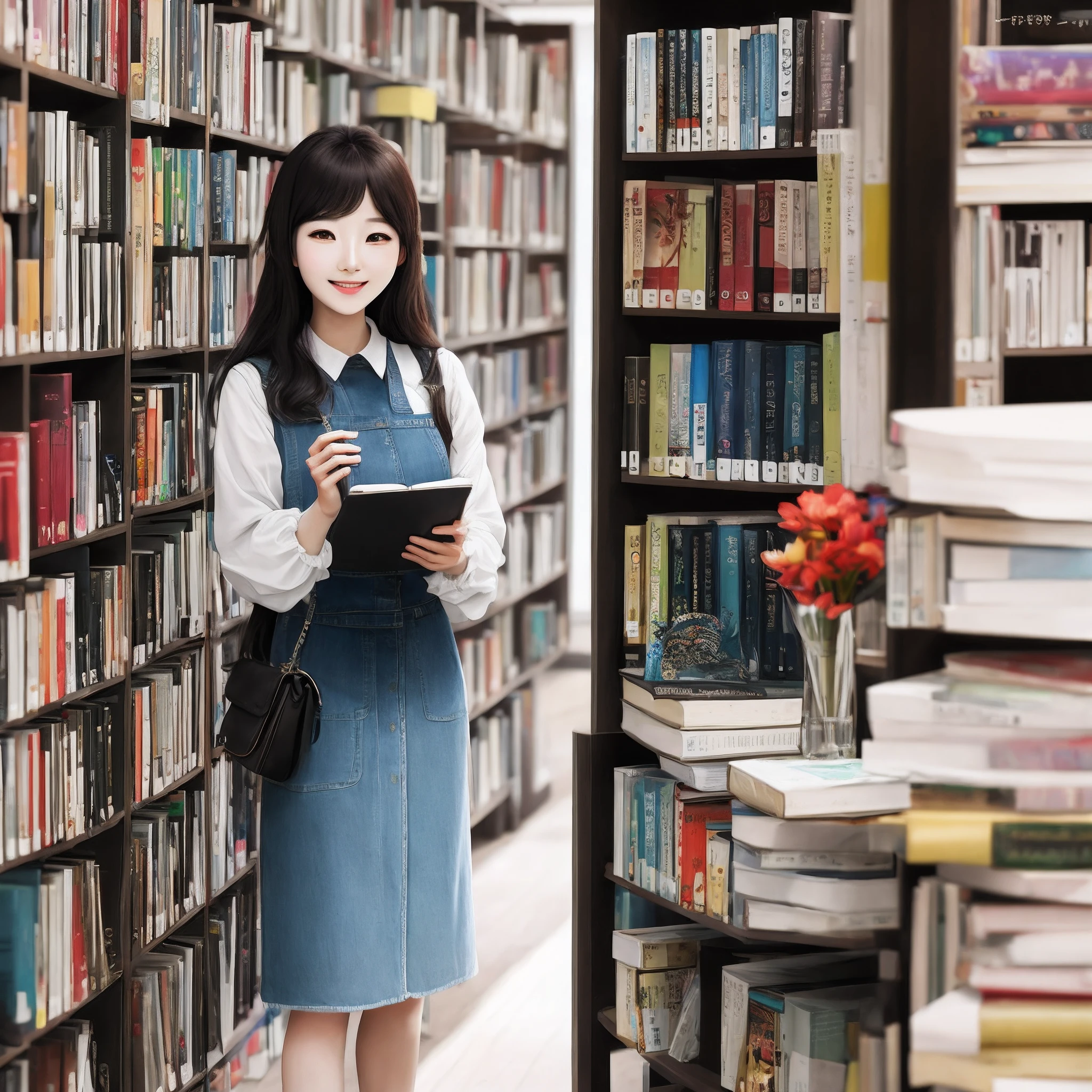 library sunshine shade girl kanji "Kim Yoon-hee"