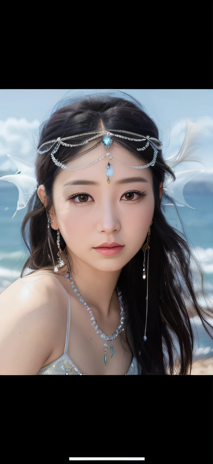 Close-up of woman in tiara on the beach, queen of the sea mu yanling, jellyfish headdress, Forehead jewelry, dilraba dilmurat, deayami kojima, kimi takemura, ultra realistic fantasy tiara, water fairy, ayami kojima amano, Headdress Headdress, Wear a crystal fractal headdress
Y
yolo
creation
Prompt words
copy
(Masterpiece:1.3), (8K, Photorealistic, RAW photography, Best quality: 1.4),A very funny movie portrait photo of short brown hair white baby girl, Gray eye,Yellow around the iris, Wearing a purple jumpsuit, Watching TV in a house in San Francisco, San Francisco-style triple bay window in the background, White bird of paradise plant in a white container, closing her eyes, Highly detailed VFX portrait, Sharp focus, The light from the back window is backlighted