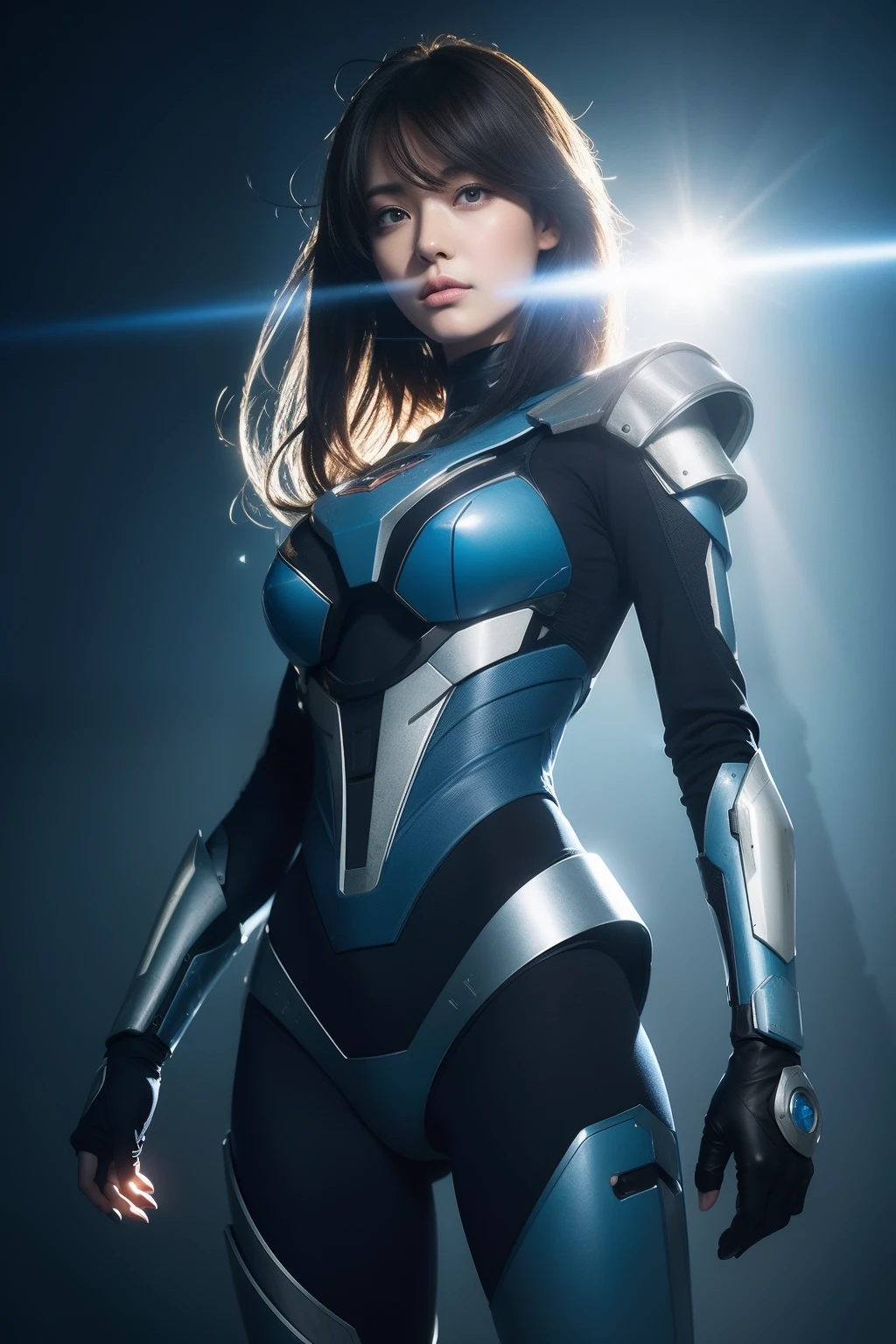blue theme,Best quality,Masterpiece,Realistic,professional,Vivid colors,Ultra-fine painting,Portrait,anime big breast,Photogram,number art,Fantasyart,3d graphic,Cinematic_lighting,Strong_rim_Light,rim-light,Ambient_Light,Tyndall effect,moodylighting,Huge_filesize,Real,female pervert,Mecha musume,Cyborg,Tights combat suit,Power armor,Cut clothes,Japanese_Armor,one side up,shmup,remains,rubble_废墟,(Extremely detailed Cg Unity 8K wallpaper),(((Masterpiece))),(((Best quality))),((Ultra-detailed)),(Best Illustration),((An extremely delicate and beautiful)),Dynamic Angle,Wind,classic,Spring,(Detailed light),(Sunlight),Beautiful and delicate water,(Painting),(Sketch),(full bloom),(Shine),From the movie New Century Evangelion。