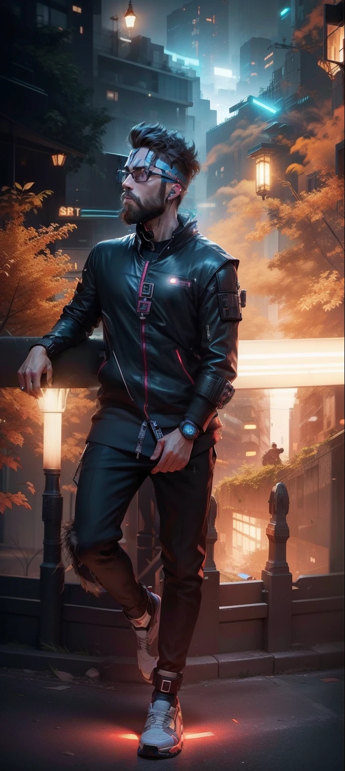 Cyber punk, realistic face, smart boy, realistic, 8k quality, ultra realistic, Beard face,