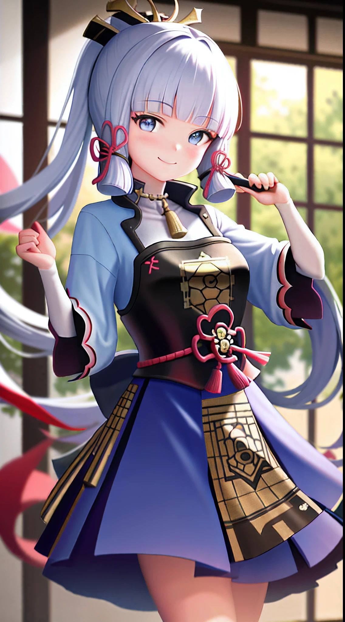 masterpiece, highres, best quality, 1girl solo, kamisato_ayaka, smile, kimono