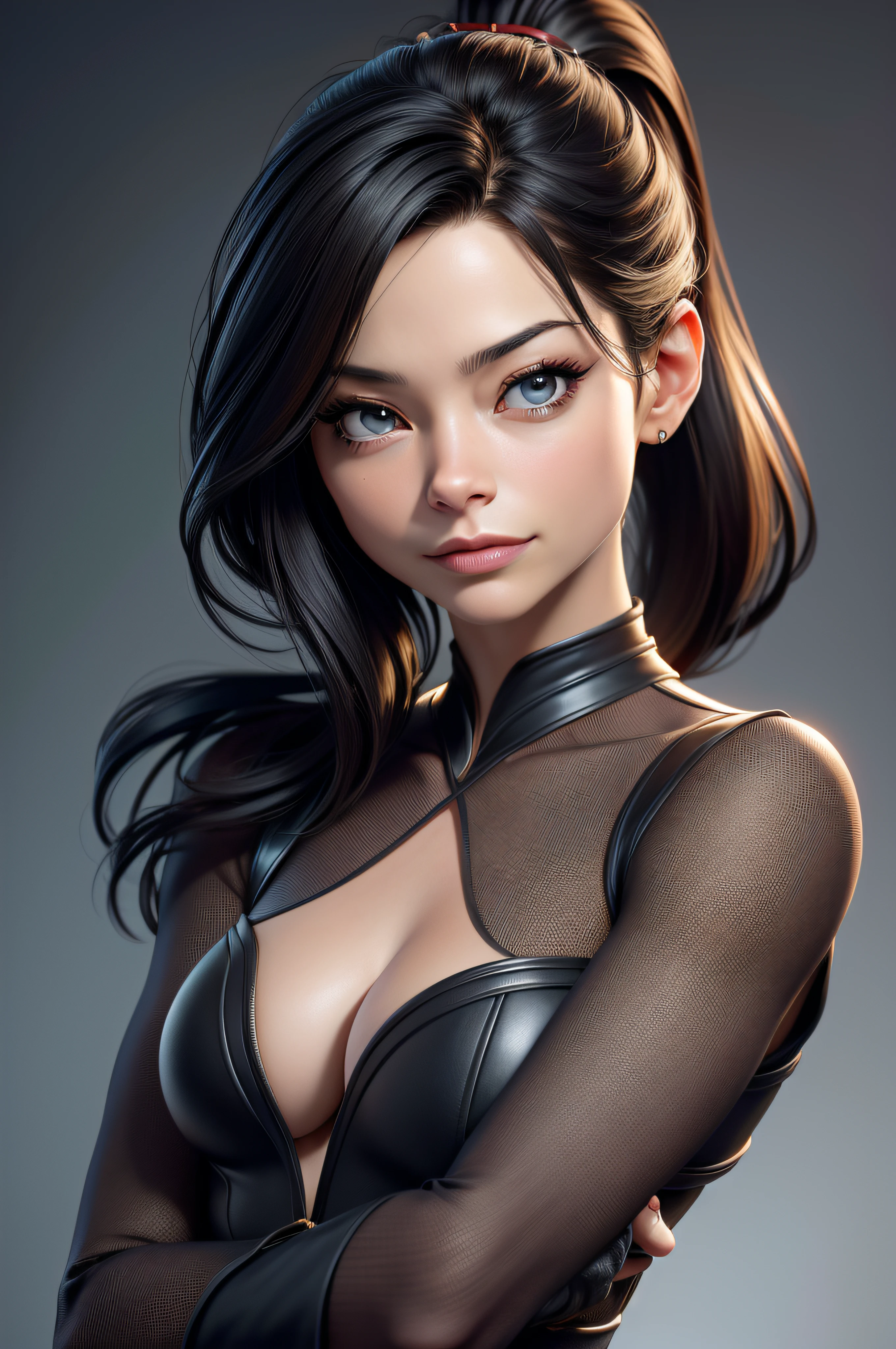(master piece: 1.3), (8k, photoreallistic, photo RAW, beste-Qualit: 1.4), (Kristin Kreuk), beau visage, (realistic face), (cheveux noirs, cheveux longs ponytail), belle coiffure, realistic eyes, yeux verts, beautiful detailed eyes, (realistic skin), belle peau, (pull), absurdes, attrayant, ultra highres, ultra realist, highly detailed, golden ratio