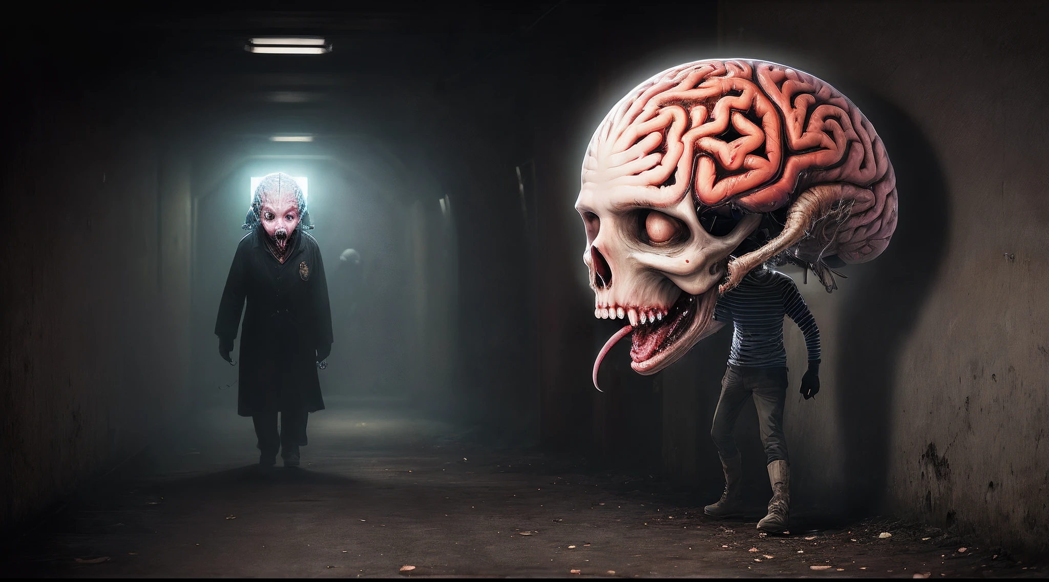 A walking brain eating homba