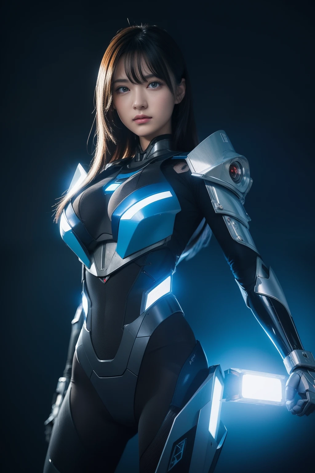blue theme,Best quality,Masterpiece,Realistic,professional,Vivid colors,Ultra-fine painting,Portrait,anime big breast,Photogram,number art,Fantasyart,3d graphic,Cinematic_lighting,Strong_rim_Light,rim-light,Ambient_Light,Tyndall effect,moodylighting,Huge_filesize,Real,female pervert,Mecha musume,Cyborg,Tights combat suit,Power armor,Cut clothes,Japanese_Armor,one side up,shmup,remains,rubble_废墟,(Extremely detailed Cg Unity 8K wallpaper),(((Masterpiece))),(((Best quality))),((Ultra-detailed)),(Best Illustration),((An extremely delicate and beautiful)),Dynamic Angle,Wind,classic,Spring,(Detailed light),(Sunlight),Beautiful and delicate water,(Painting),(Sketch),(full bloom),(Shine),