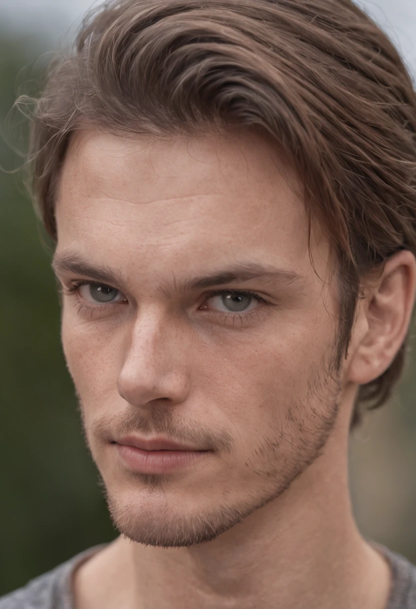 Close-up of a handsome guy's face