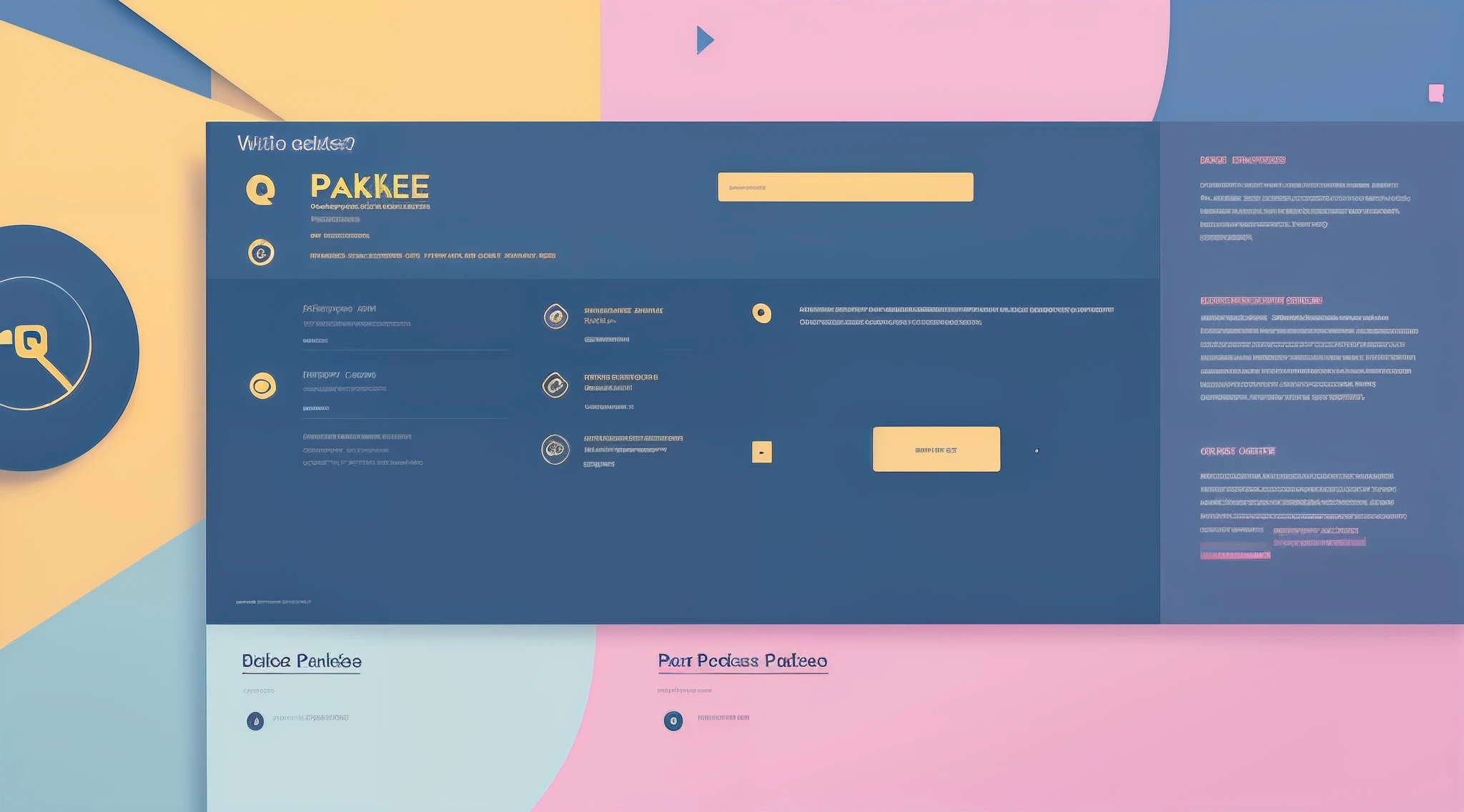 website ui user interface design, cakes and pastries, simple blue and pink color palette with yellow details –q 2 --auto --s2