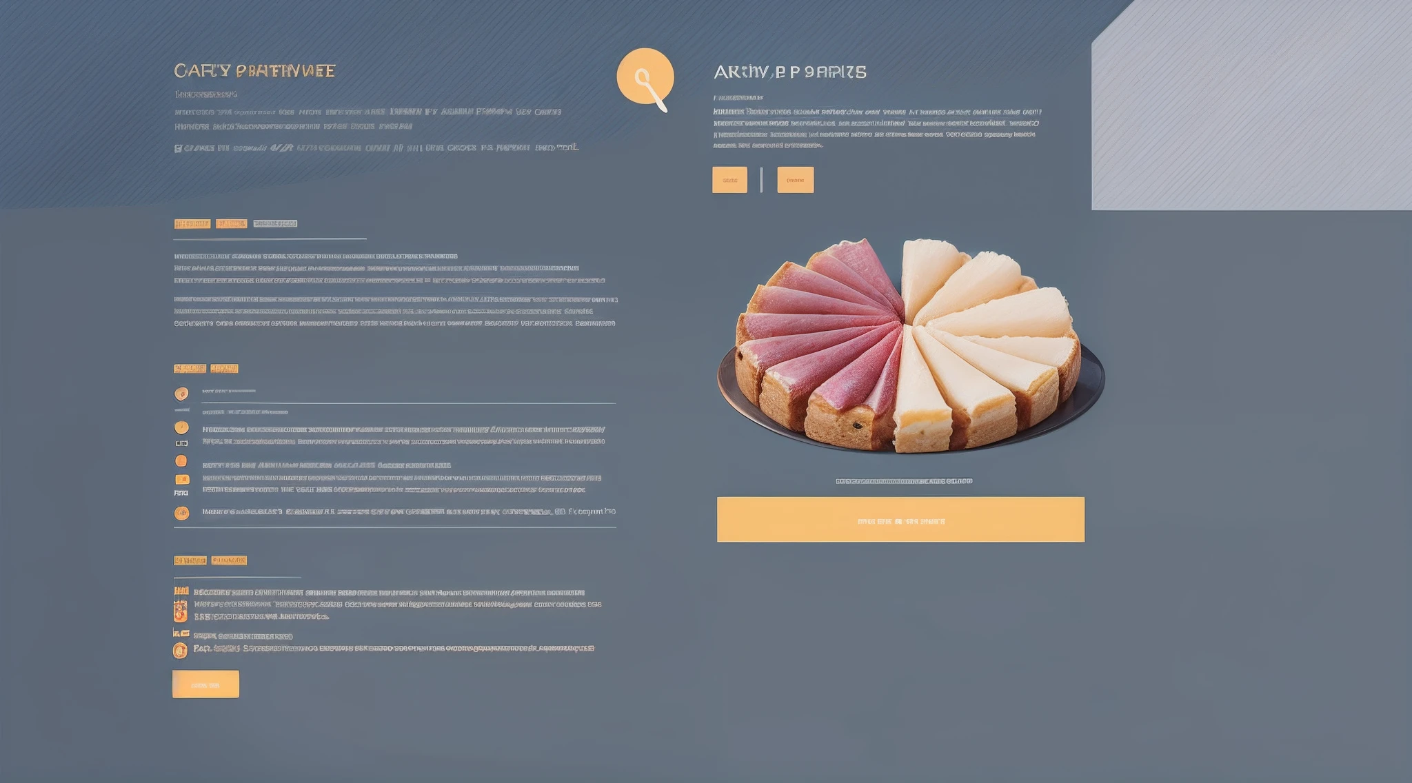 website ui user interface design, cakes and pastries, simple blue and pink color palette with yellow details –q 2 --auto --s2
