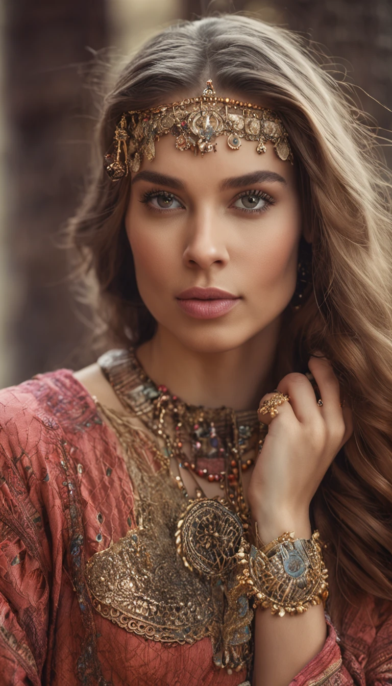 a portrait of a beautiful Russian girl. Celebrate the rich tapestry of humanity, capturing the essence of global diversity and unity through these lifelike portraits. The scene is framed in the rule of thirds, with a high quality background and ultra detailed scenery. The focus is ultra sharp, capturing every detail of the model’s perfect feature