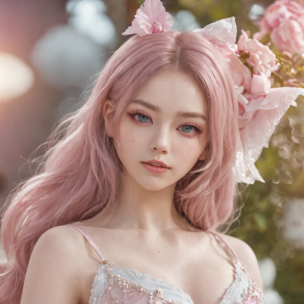 (Best Quality:1.3),4K,8K,8K Portrait,16 K,(masutepiece:1.2),1girl in,Solo,(maximalism:1.5),opal,ultra-detailliert,absurderes,(very detailed beautiful face and eyes:1.3), (Highly detailed beautiful hair:1.3),delicate composition, (Full body:1.5),(full-length figure:1.5), Super cute girl,(Medium Hair:1.4),Pink eyes,light blue eyes,(Pink hair:1.2),(Light blue hair:1.4),(Playboy Bunny:1.6),(Jewelry Hair Ornaments:1.3), (jewelry eyes:1.3),(Eyelashes:1.2),(symbol in eyes:1.3),(hight resolution, Twinkle,Glitter,Lens Flare,light Particle,Shining:1.3),(Cute:1.5),(NSFW :1.5)