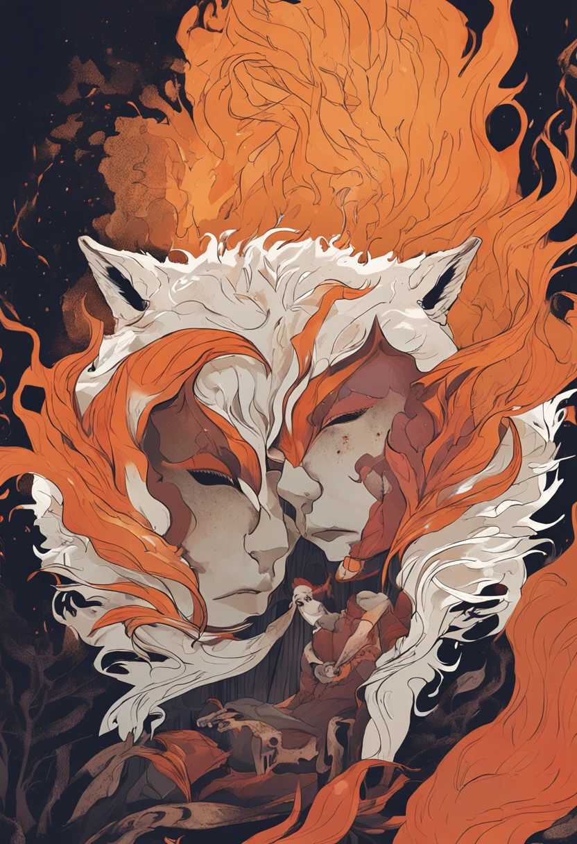 Complicity in fanning the flames
Two snickering fox faces under the mask
moss
The mask is torn off
Naked to see each other, embarrassed
