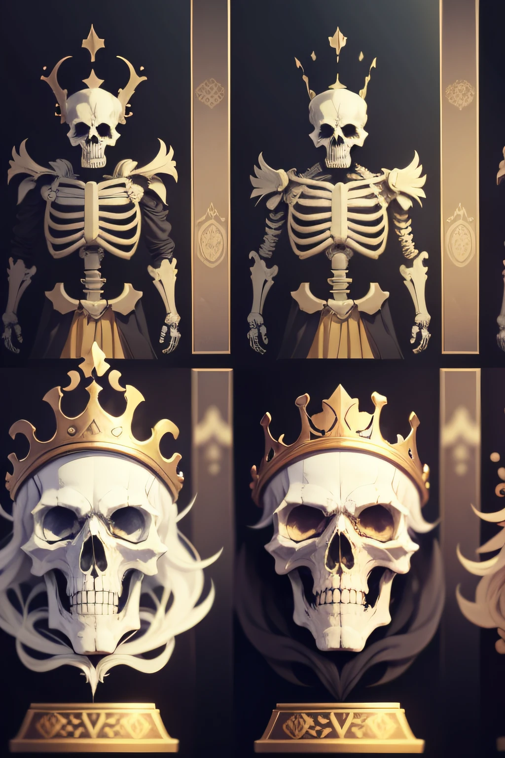 skeleton king, items and skill images on slides