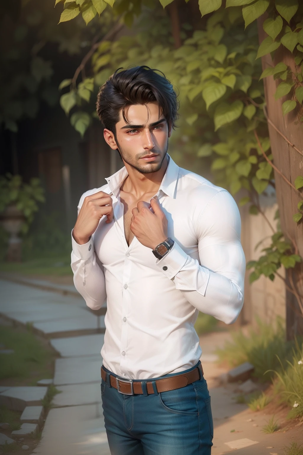 Handsome boy cyber Pankh realistic high quality