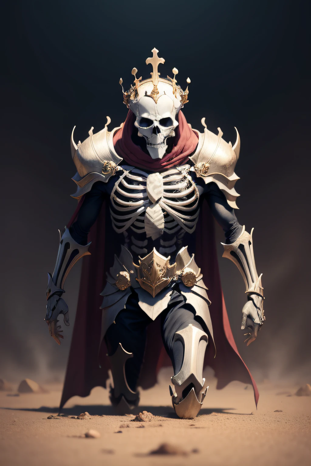 "Skeleton king with intricate details, showcasing detailed info items and skill images with dynamic effects."