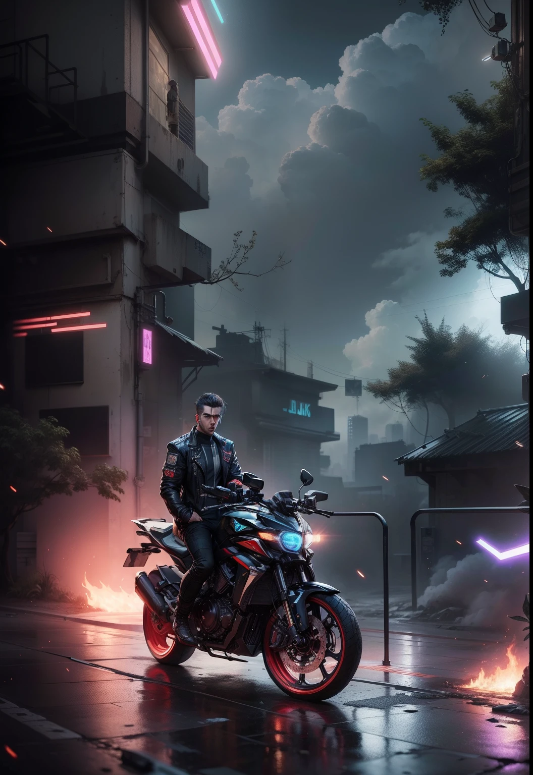 Change background Cyberpunk handsome boy realistic face 8k ultra realistic