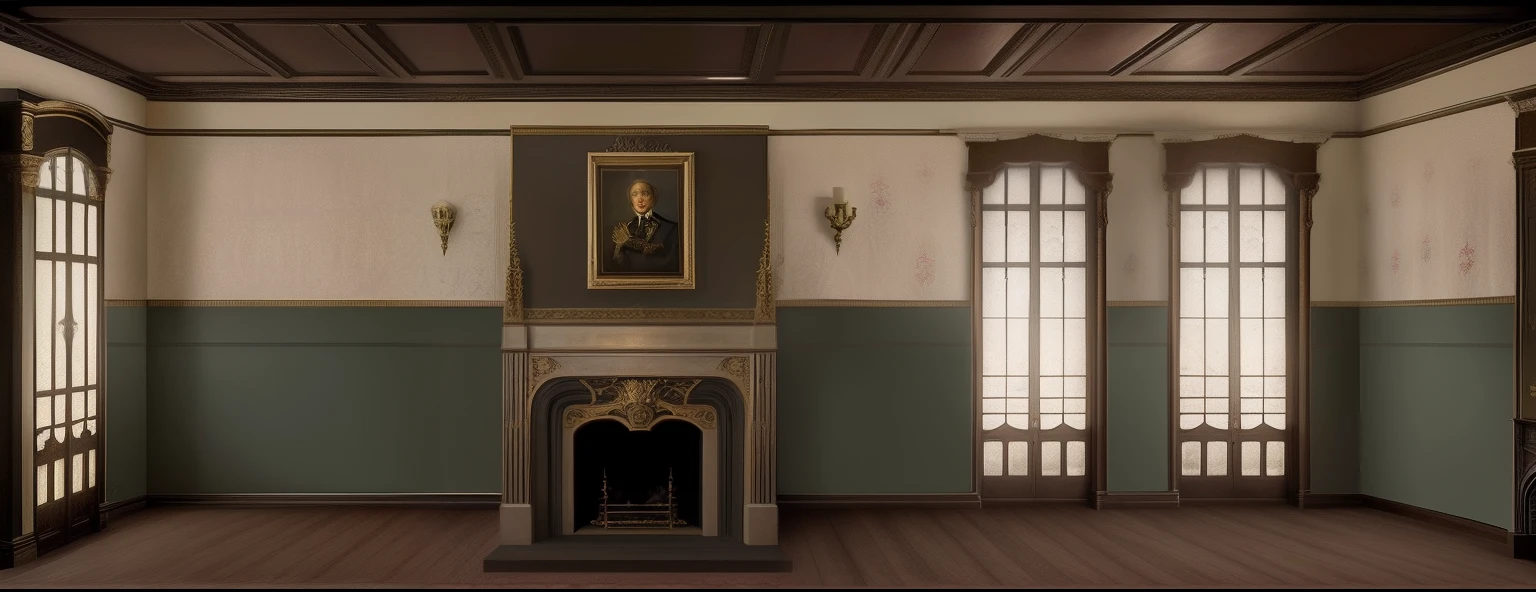 The Alafelder room has a fireplace and pictures on the wall, interior background art, indoor background, Fundo sala de estar, house interior, 1 9 2 0 s room, fundo de casa, Living room, personal room background, background art deco palace, background artwork, victorian room, art nouveau environment, Inspired by Luis Elhimius, foreboding room
