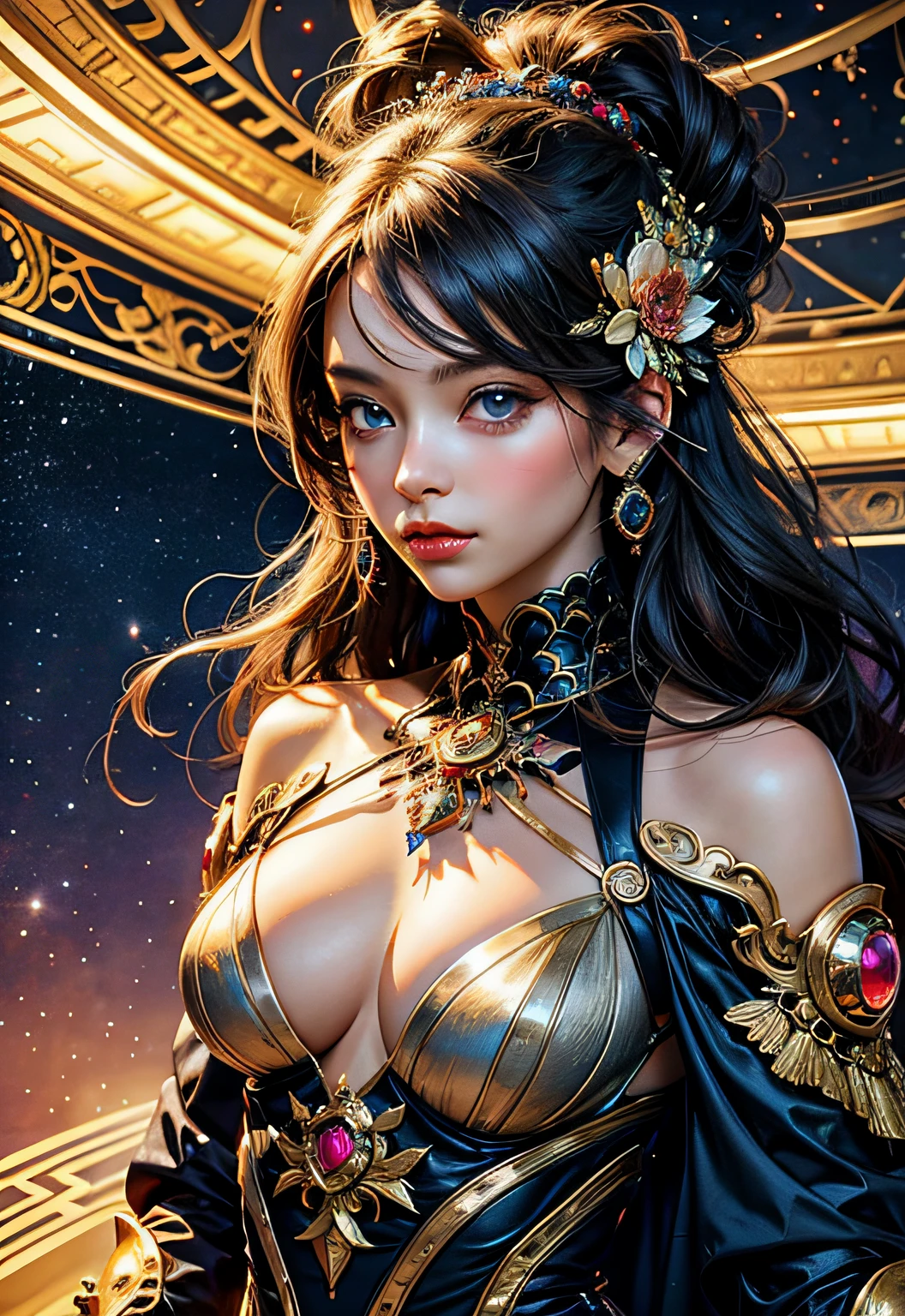 tmasterpiece，top Quority，best qualtiy，offcial art，Beauty and aesthetics：1.2），（1girl），Extremely detailed，（s fractal art：1.3），extremely colorful，full bodyesbian