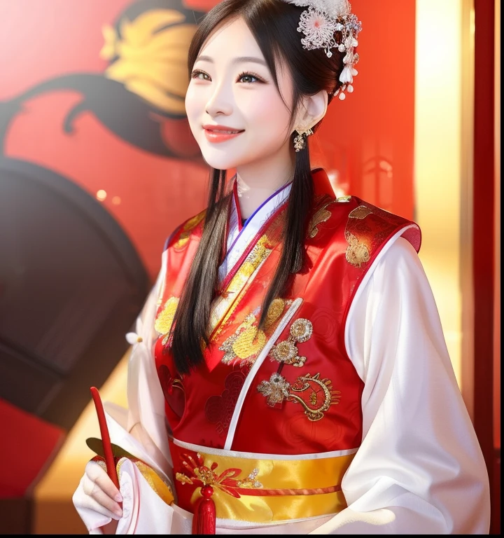 Smiling woman in traditional chinese dress