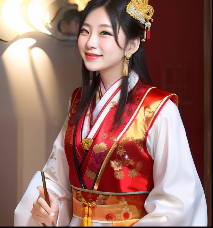Smiling woman in traditional chinese dress