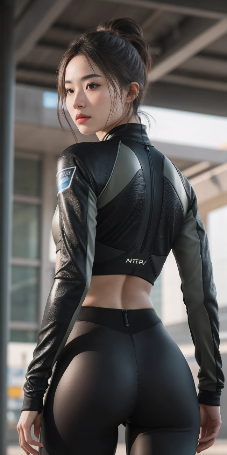 beautiful mature college student，Wear futuristic high-class sci-fi tracksuits，Off the track and field，（（Slim，Petite）），Photoreality，photore，tmasterpiece，hentail realism，hentail realism，Photoreality，hight contrast，The photorealistic digital art trend is detailed and realistic in Artstation 8k HD HD, A detailed, skin textures, ultra - detailed, realistic skin textures, armature, best qualtiy, 超A high resolution, (真实感:1.4),, A high resolution, A detailed, RAW photogr, Sharp, author：Lee Jeffries Nikon D850 Film Stock Photo 4 Kodaport 400 Camera F1.6 shots, Rich colors, Ultra-realistic realistic textures, Dramatic lighting, unrealengine artstation cinestill 800 trends，