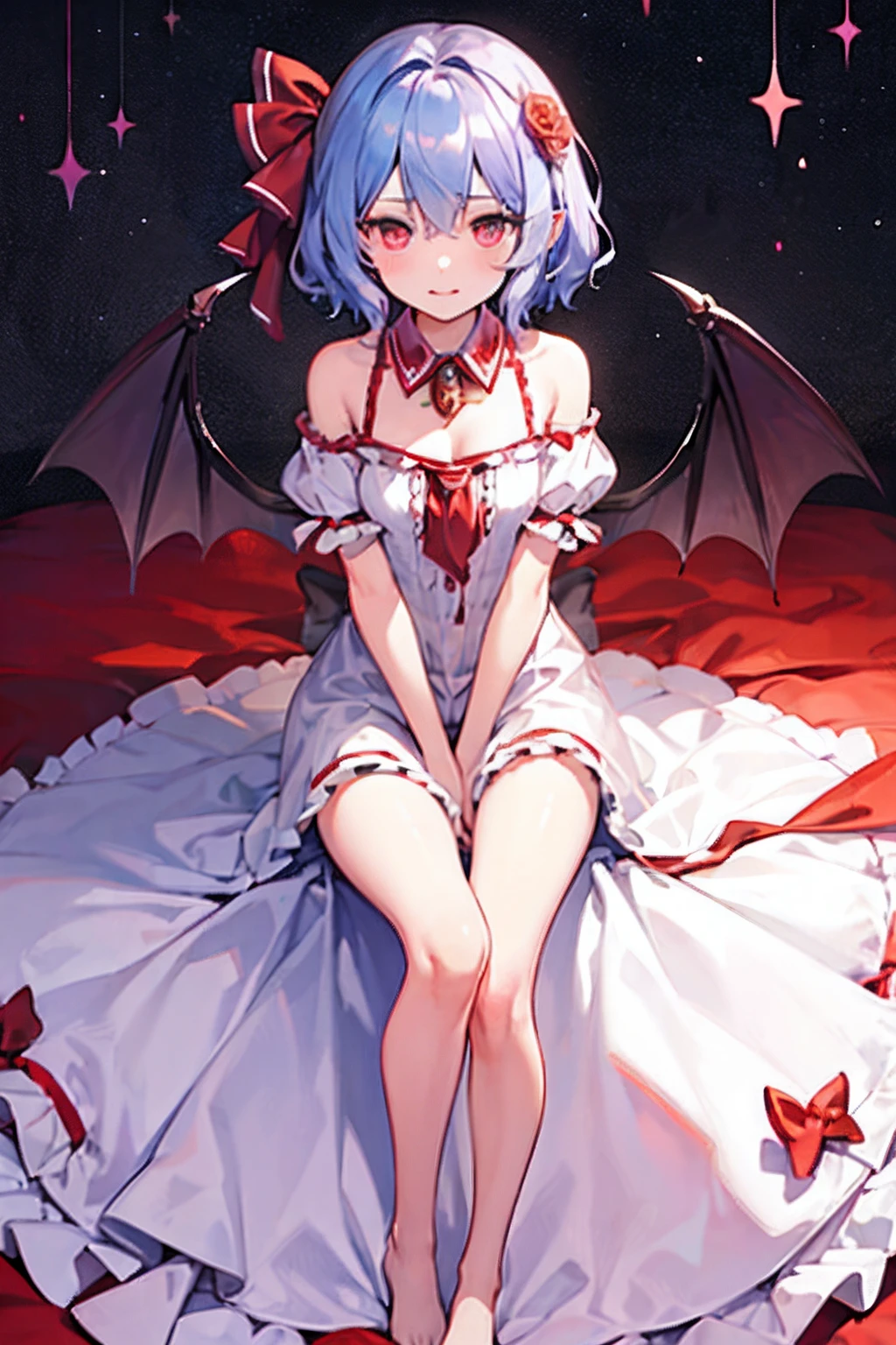 ((Highest quality)), ((masterpiece)), (detailed),Remilia Scarlet Cuteface Thong short hair 1 person