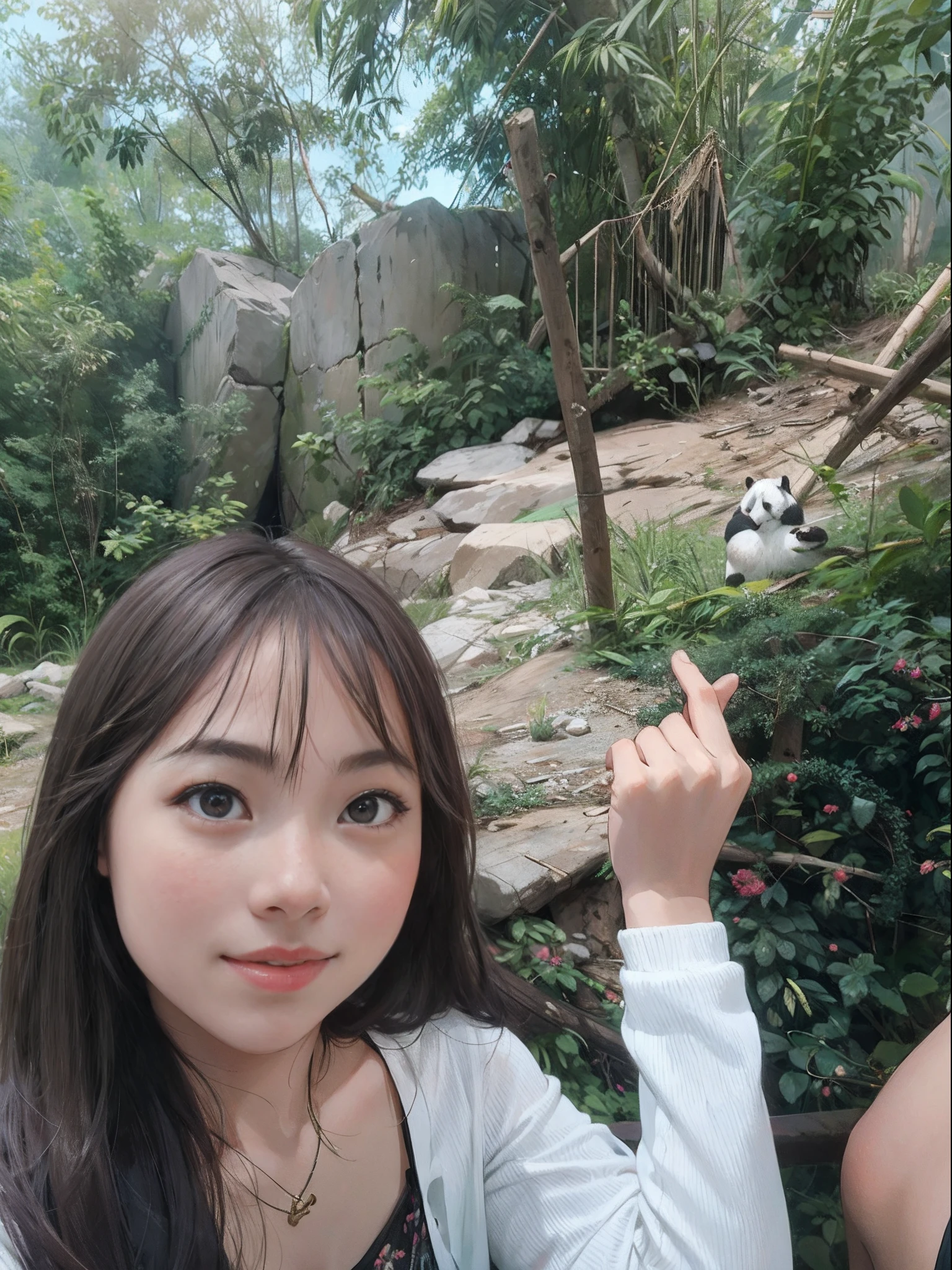 A girl and a panda