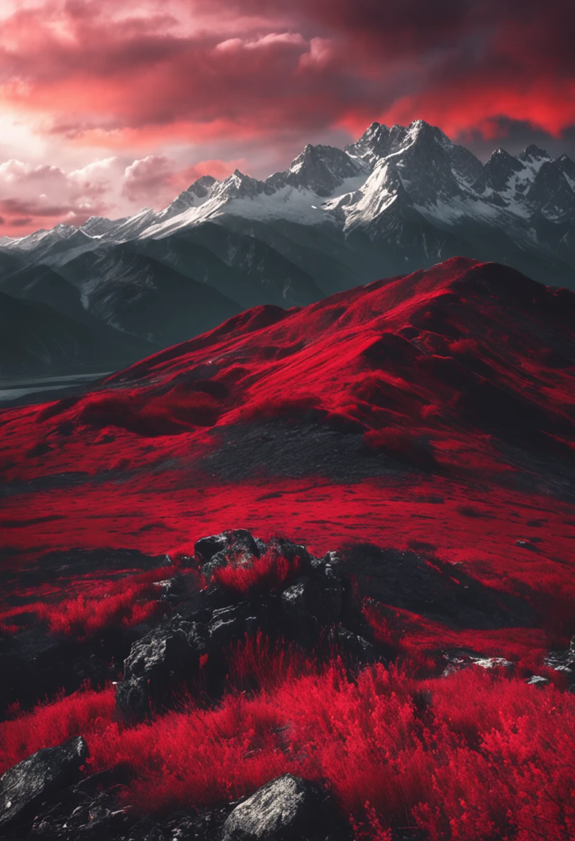white red black color landscape