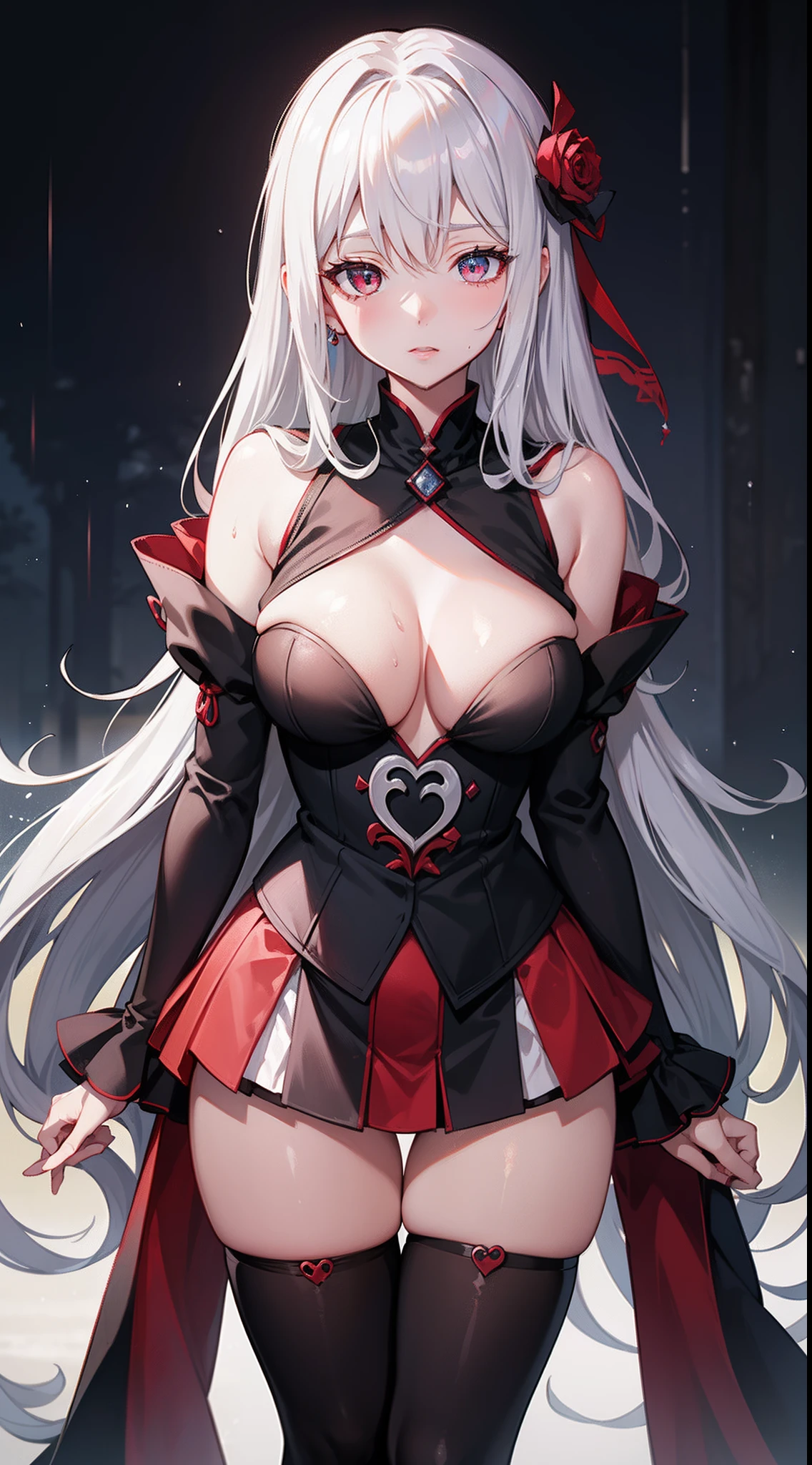 Shirogane Kei from Kaguya-sama: Love Is War, deep blue pupil, thick wet school unifrom, rainy effect, sharp aura, park background, perfect body shape, masterpieces, 4k anime wallpaper quality