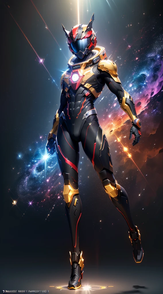(Dynamic angle:1.4), ((Full body posing:1.5), (colorful:1.2), (extremely detailed CG unity 16k wallpaper:1.1), (Denoising strength: 1.45), (tmasterpiece:1.37), ((official art)), (colorful:1.2), 1boy, (fbot), helmet, . In space, red eyes, god rays, sparkle, glowing light, ((masterpiece)), ((best quality)), UHD, award winning