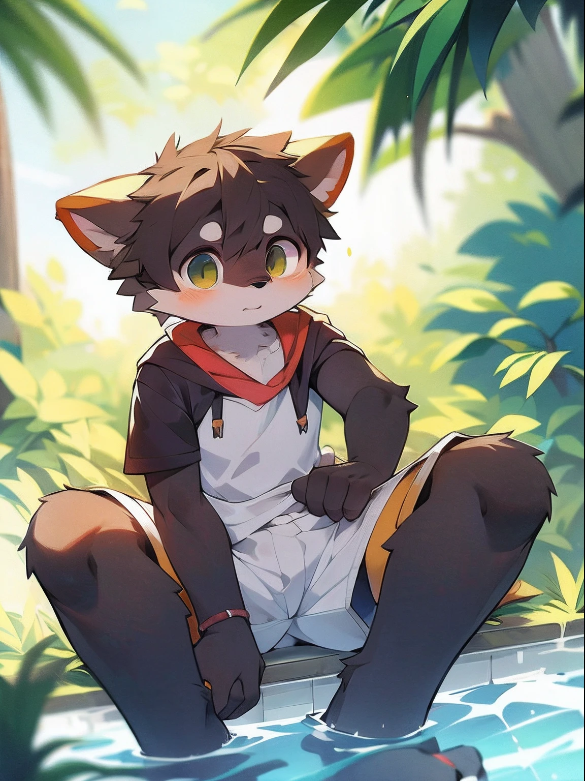 author：Jrjresq, author：Kirito, mammal, Furry, Male, Solo, wears, Summer