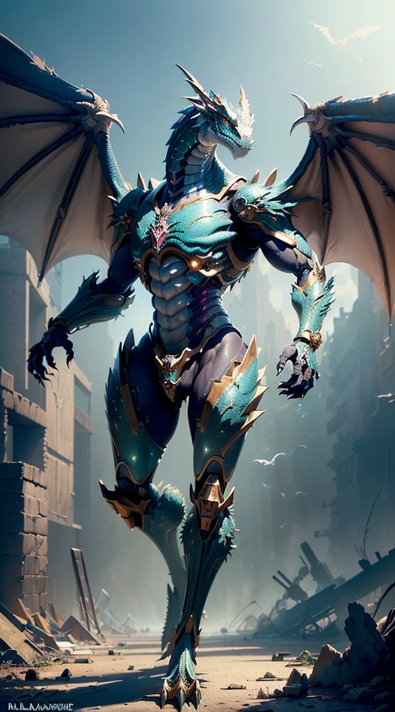 (Dynamic angle:1.4), ((Full body posing:1.5), (colorful:1.2), (extremely detailed CG unity 16k wallpaper:1.1), (Denoising strength: 1.45), (tmasterpiece:1.37), ((official art)), (colorful:1.2), (masterpiece, best quality:1.5), (the best quality), super large documents, Mechanical prosthesis, cyberpunk, science and technology, human reconstruction, advanced, mechanical promotion, bone remodeling, (body reconstruction), ruins, ((distant mechanical dragon)), mechanical creation, (dilapidated), (feathers), medium chest circumference, glittering, solo, White dove, beautiful detail sky, beautiful detail eyes, blue crystal (very much), mechanical dragons, green eyes, god rays, sparkle, glowing light, ((masterpiece)), ((best quality)), high details, (masterpiece), UHD, award winning