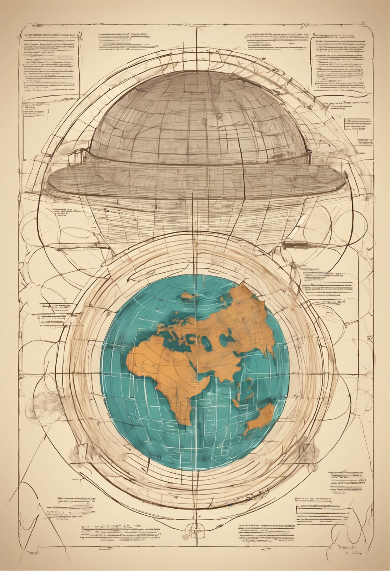 Planeta Terra ((there are grids around the planet))