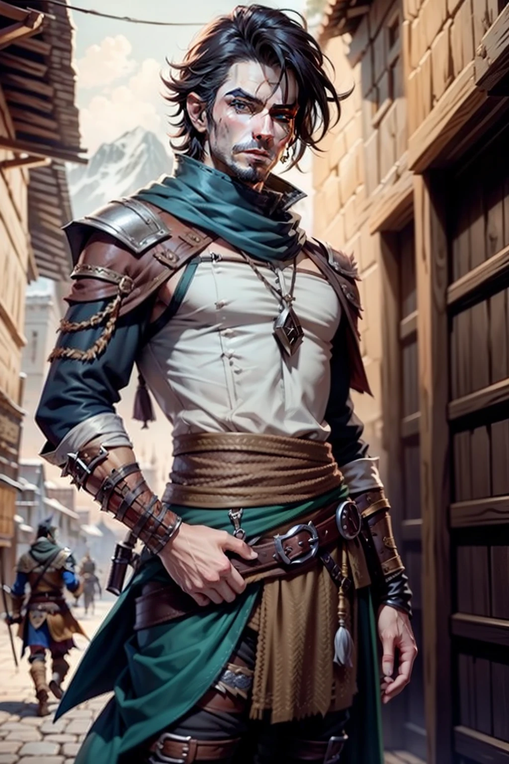 dnd, Male gender, Bandit, Clothed, Fully clothed, Bandits' clothes, Dangerous, Terrible, person