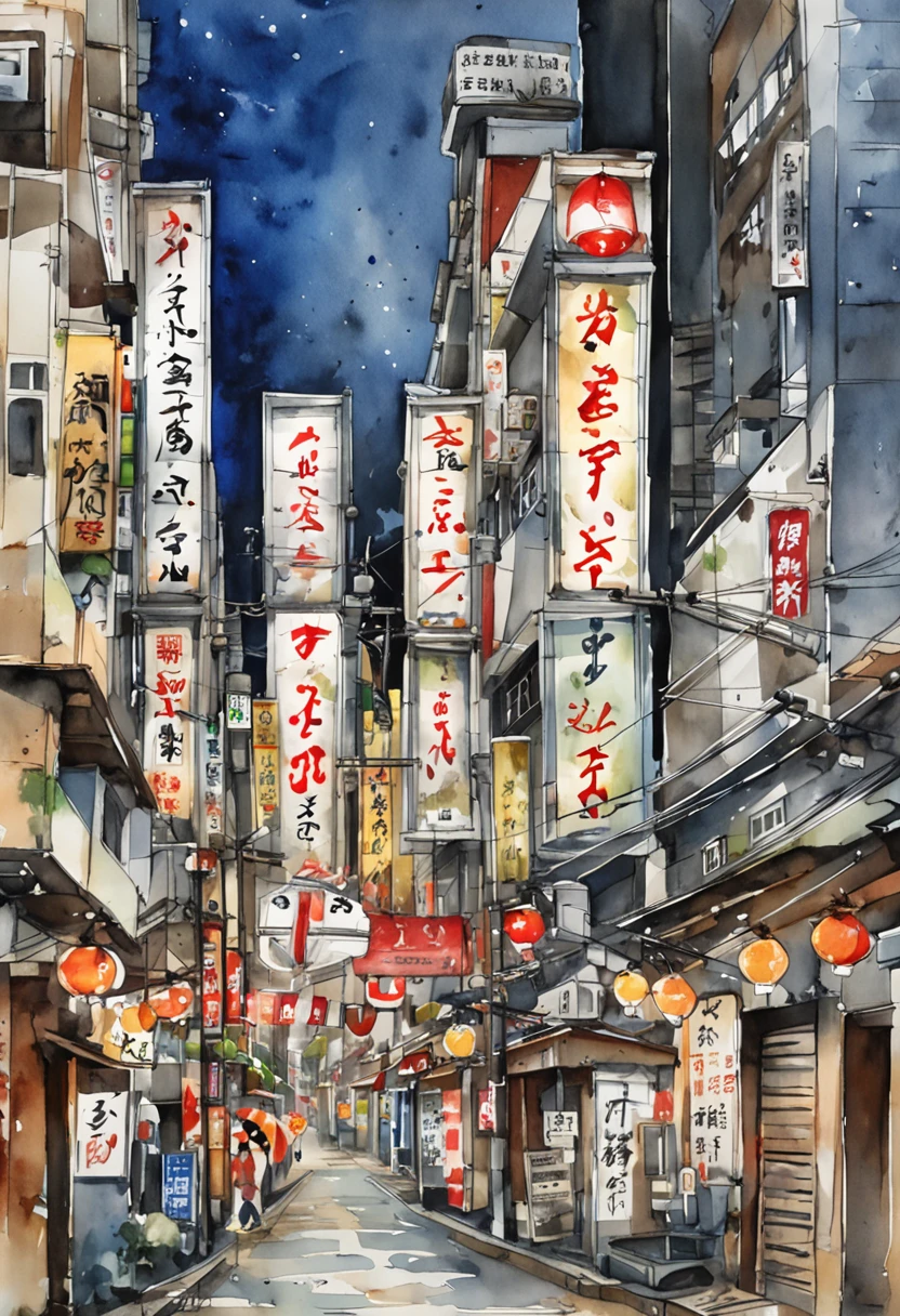 there is a traffic light on a pole on a city street, japanese downtown, japanese town, street level view, cyberpunk streets in japan, photograph of the city street, japanese street, empty streetscapes, deserted shinjuku junk town, residential area, tokyo - esque town, in the middle of the city, very busy place, cyberpunk gunma prefecture