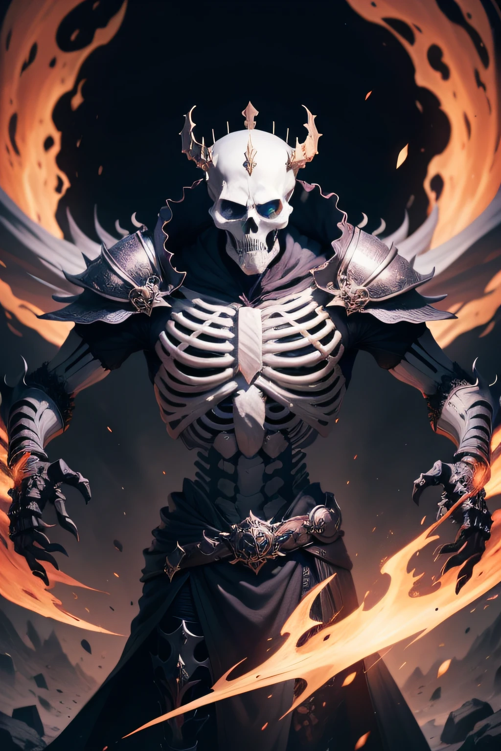 skeleton king, detailed info items, skill images showcasing dynamic effects.