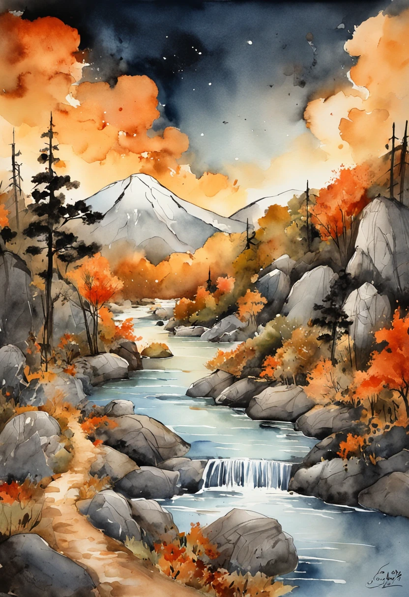 In this picture,A magnificent natural landscape can be seen。Heaven and earth are one,It's like a huge stove burning。The entire sky appeared with orange-red flames and a blazing golden yellow glow,It seems to be a steady stream of heat energy between heaven and earth。Everything around you,Including towering mountains、floresta exuberante、Rushing rivers,All turned into copper materials,Shimmering with metallic sheen。
But,With heaven and earth as a furnace、Everything corresponds to the brilliance of copper,There is also the opposition of yin and yang in the picture。The center of the picture is separated by a bright and mysterious dividing line,On the left is a dark and cold charcoal stove,On the right is a sunny workshop。The charcoal stove emits heavy smoke and black flames,Symbolizes the power of femininity;The workshop is full of bright light and creativity,Symbolizes the power of masculine。At the intersection of the two,A mysterious master can be seen,Hold a hammer and a carving knife in hand,All kinds of creations are being shaped with ingenious craftsmanship and exquisite craftsmanship,These creations represent various things in the universe,Symbolizes the process of creation。
Keyword description:Heaven and earth merge into a furnace,The flame burns;Everything turns into copper,Metallic luster shimmers;Yin and yang opposites,Chiaro demarity;The charcoal stove spews smoke and black fire,The workshop is full of light;Mysterious masters create creation。